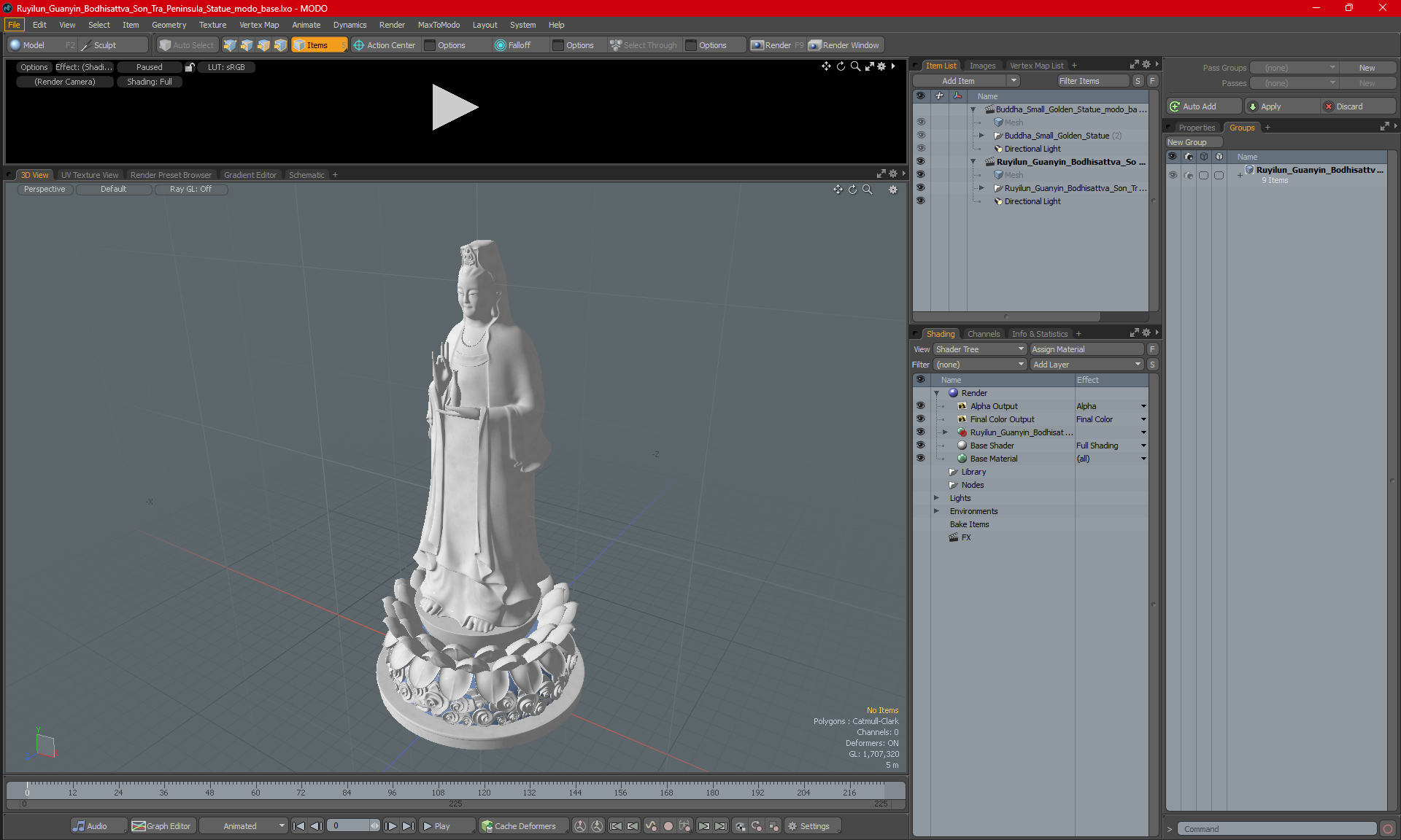 Ruyilun Guanyin Bodhisattva Son Tra Peninsula Statue 3D