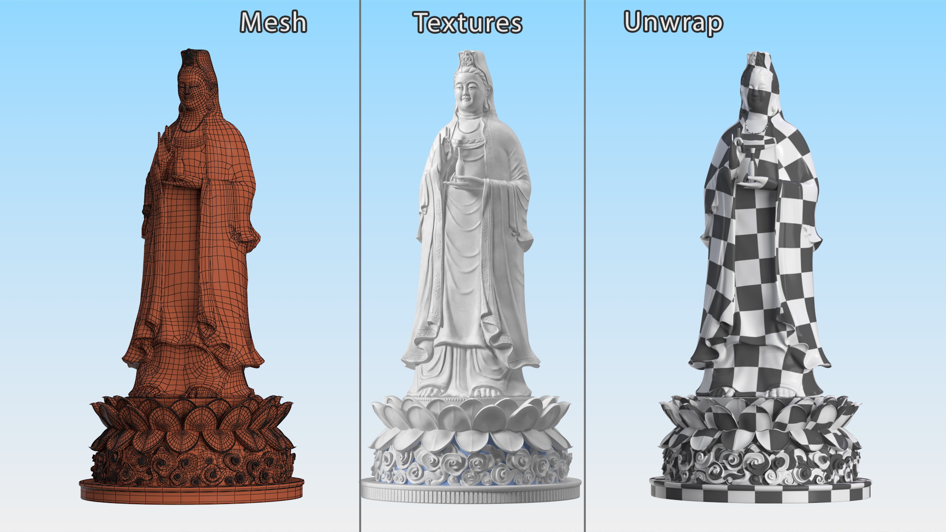 Ruyilun Guanyin Bodhisattva Son Tra Peninsula Statue 3D