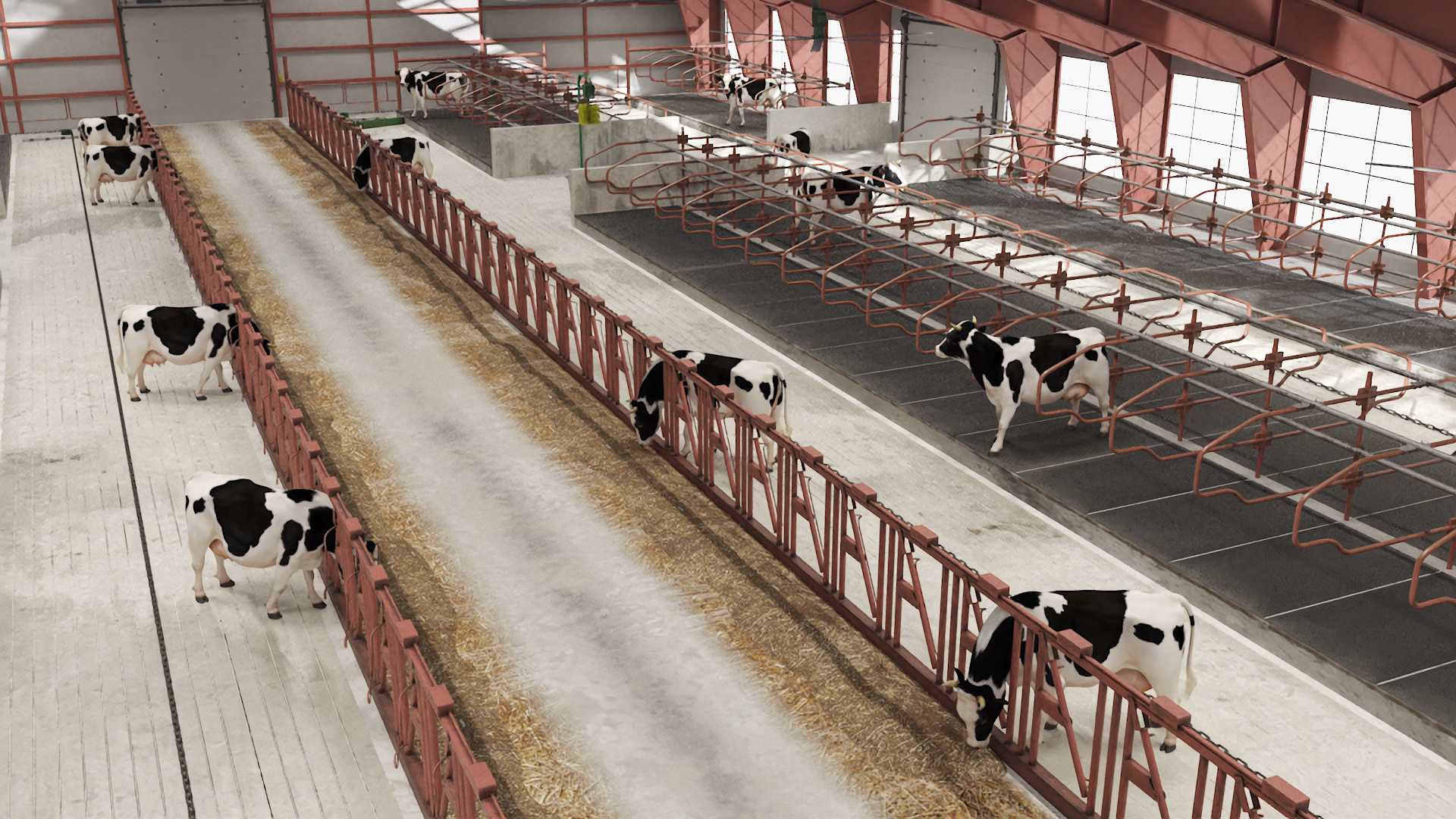 3D Cow Farm and Cows Fur