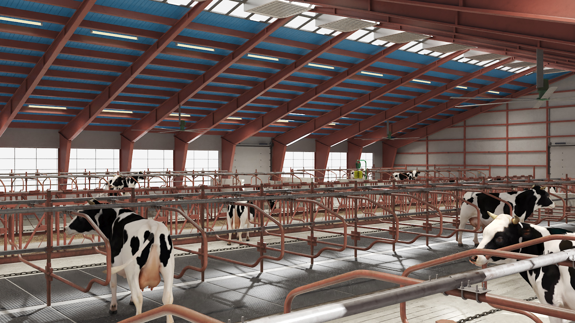 3D Cow Farm and Cows Fur