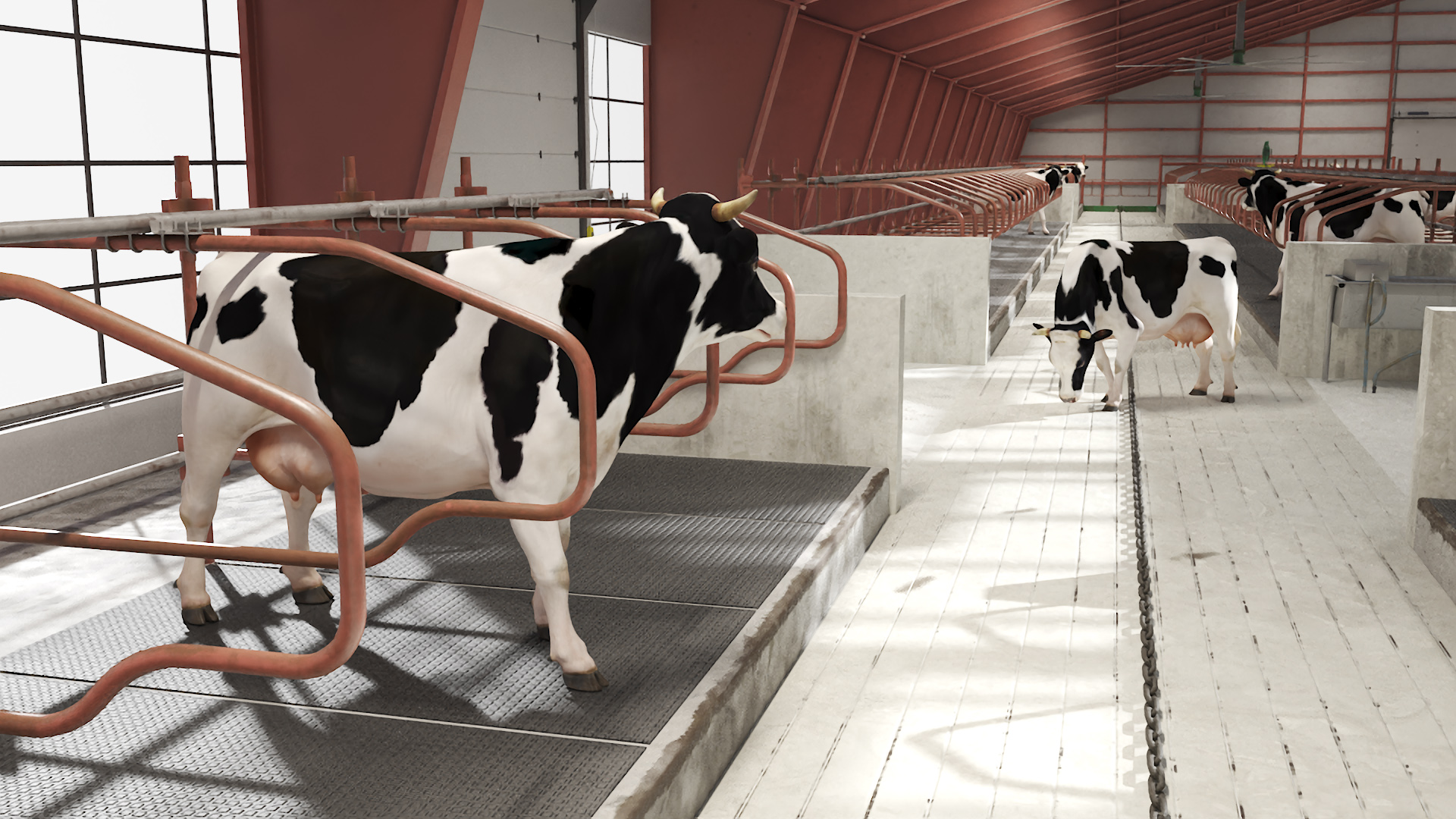 3D Cow Farm and Cows Fur