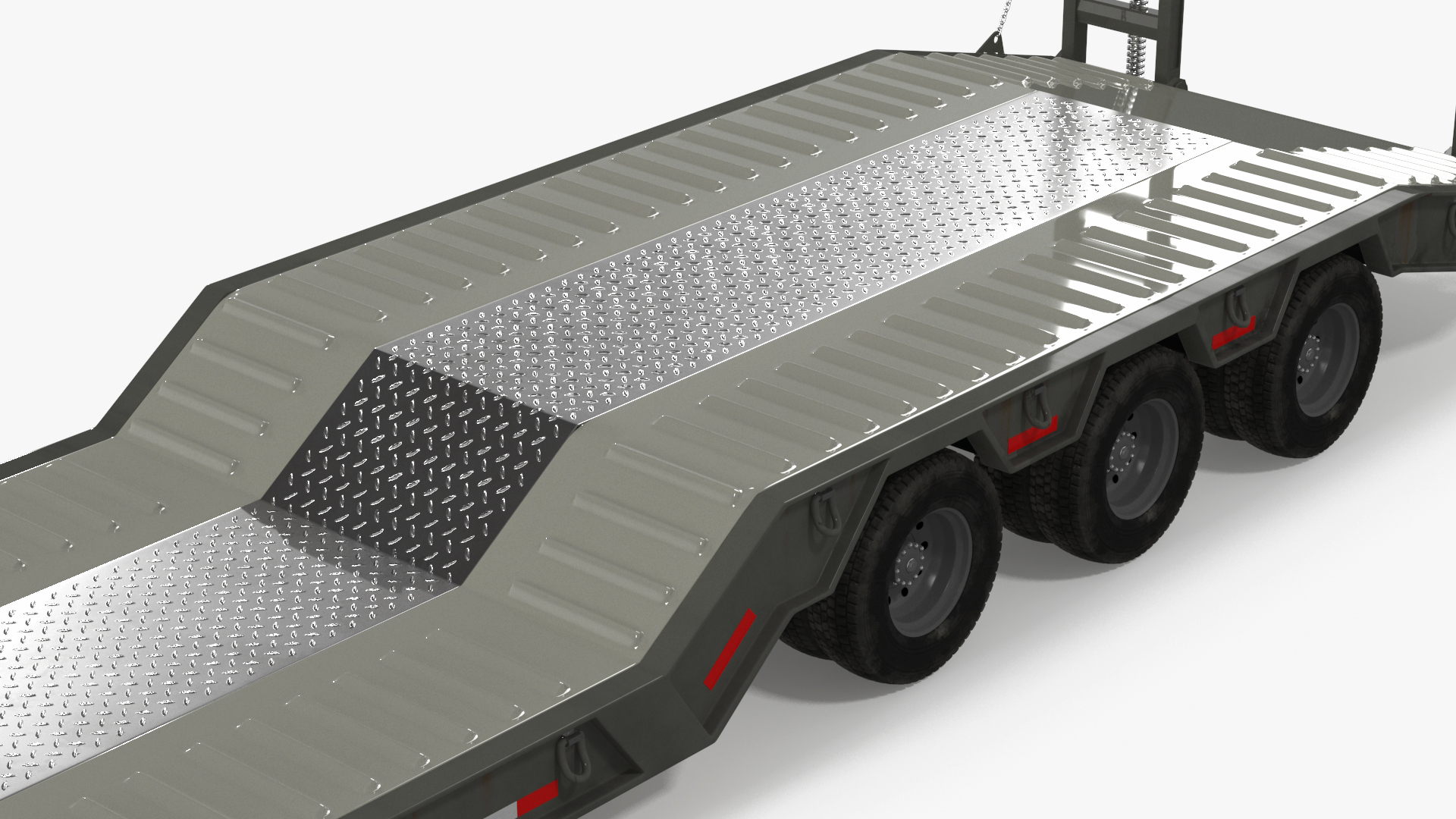 3D Semi Truck with Flatbed Trailer