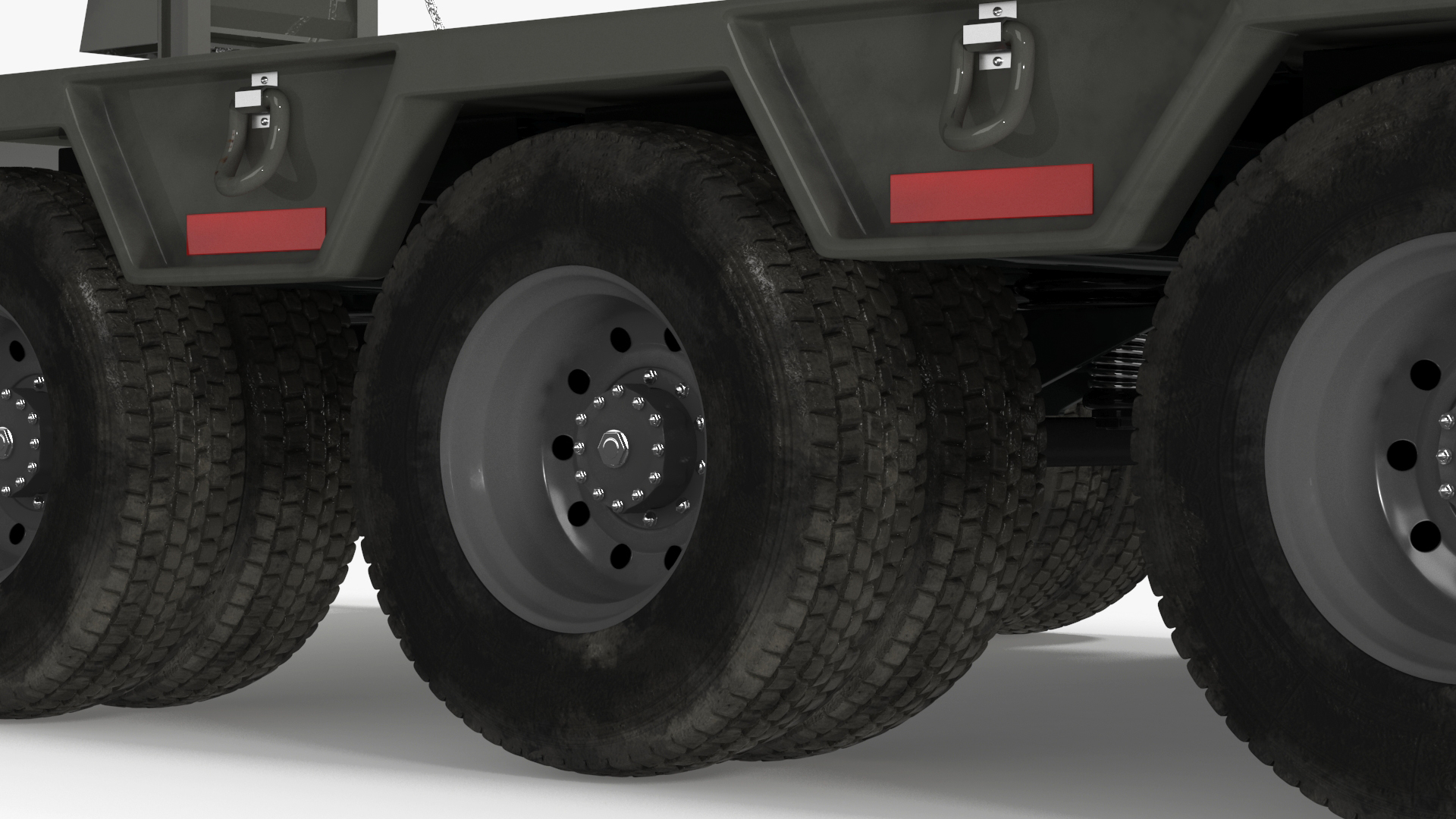 3D Semi Truck with Flatbed Trailer