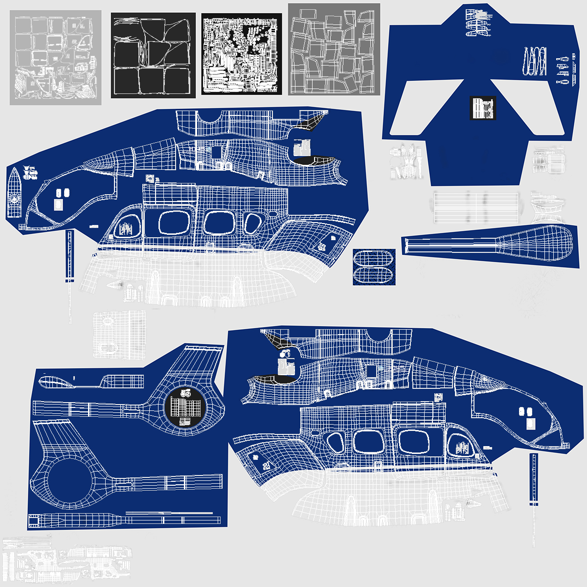 3D model Civil Helicopter Airbus H145 Rigged