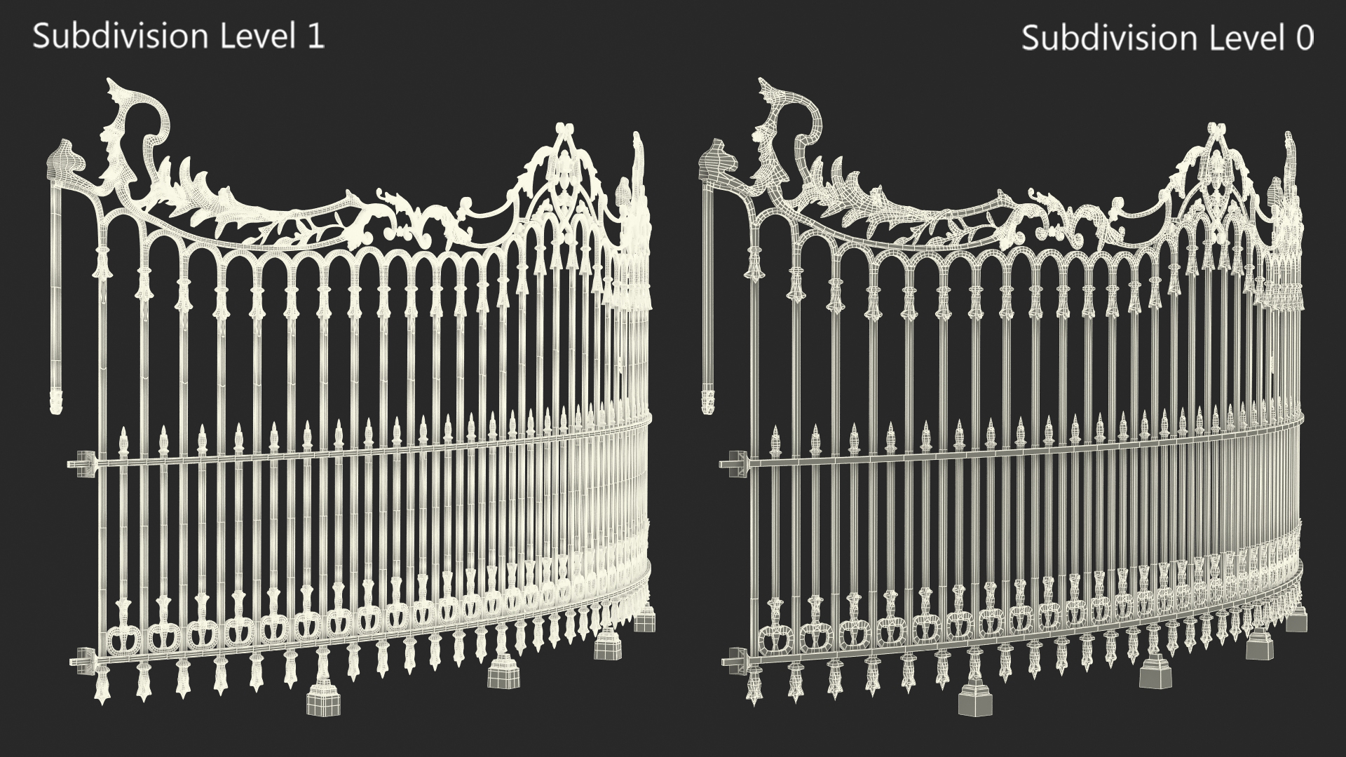 3D model Fence of Manneken Pis Fountain