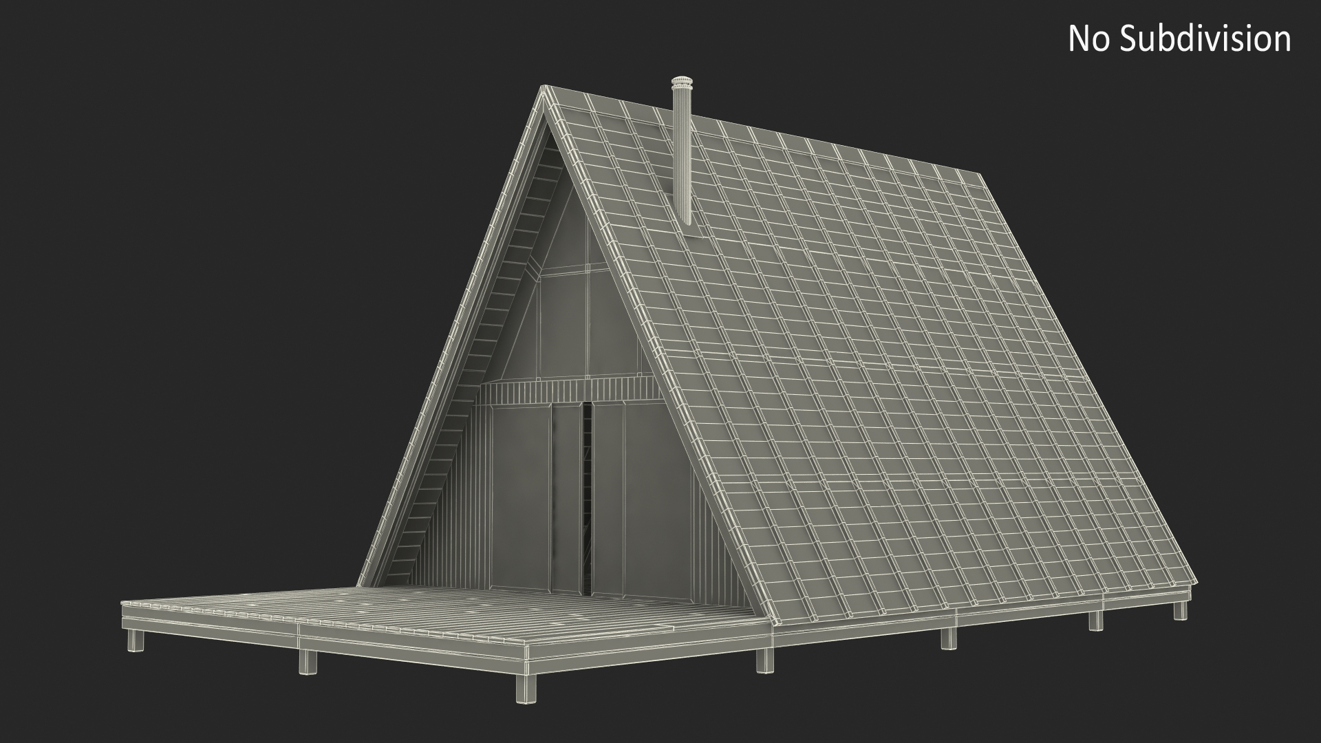 3D A Frame Cabin with Deck model