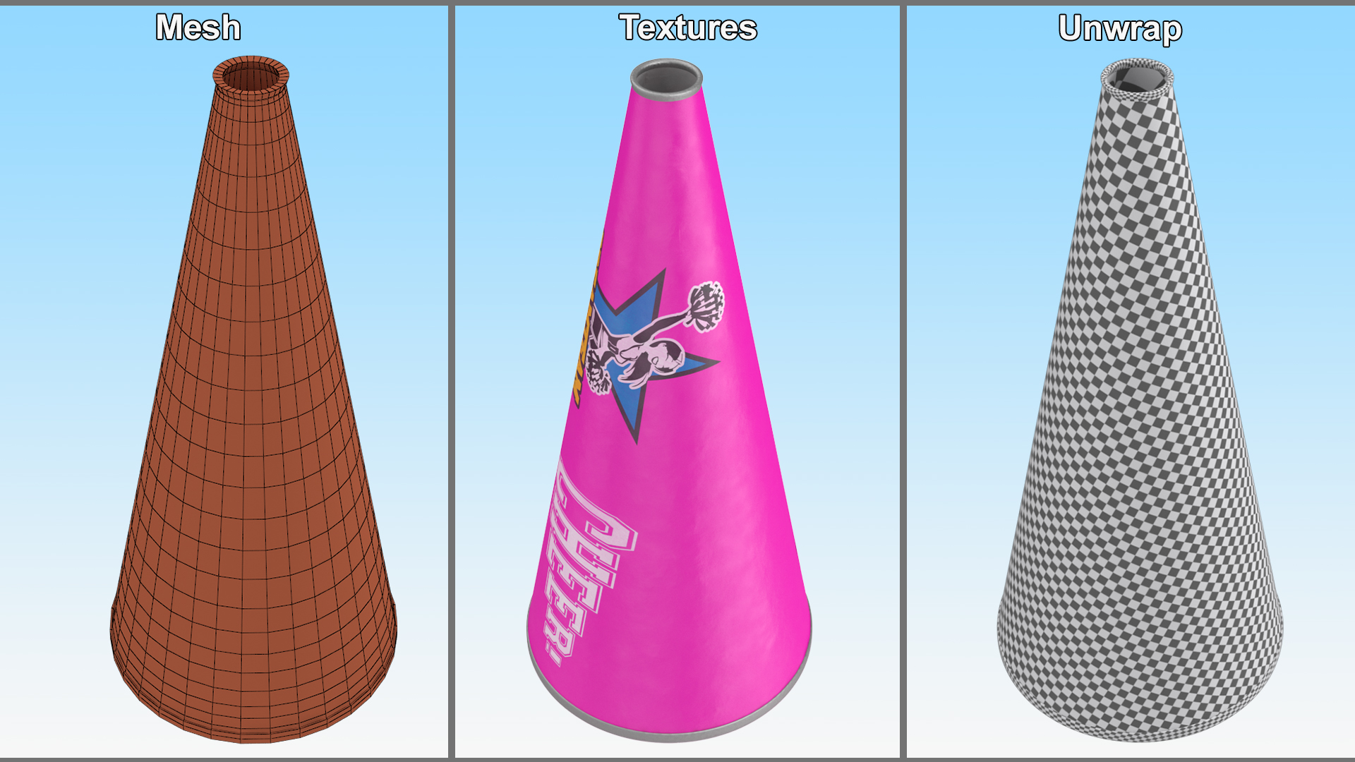 Megaphone Cone Pink 3D model