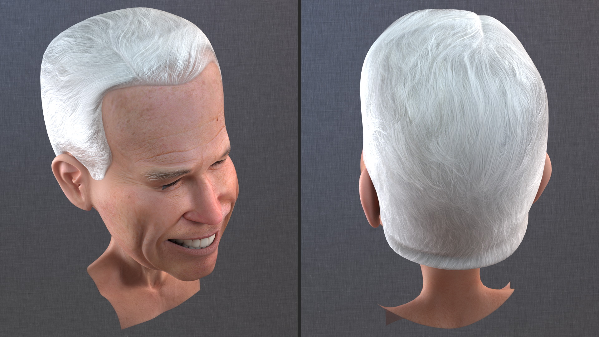 3D model Cartoon Joe Biden Smiling Head