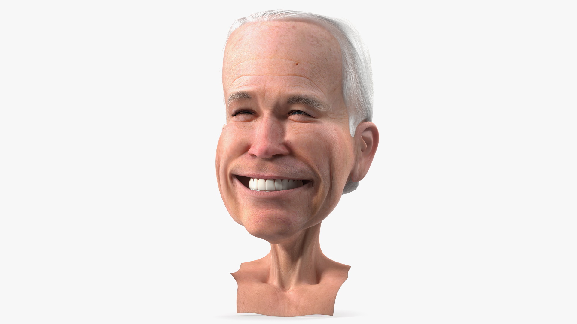 3D model Cartoon Joe Biden Smiling Head