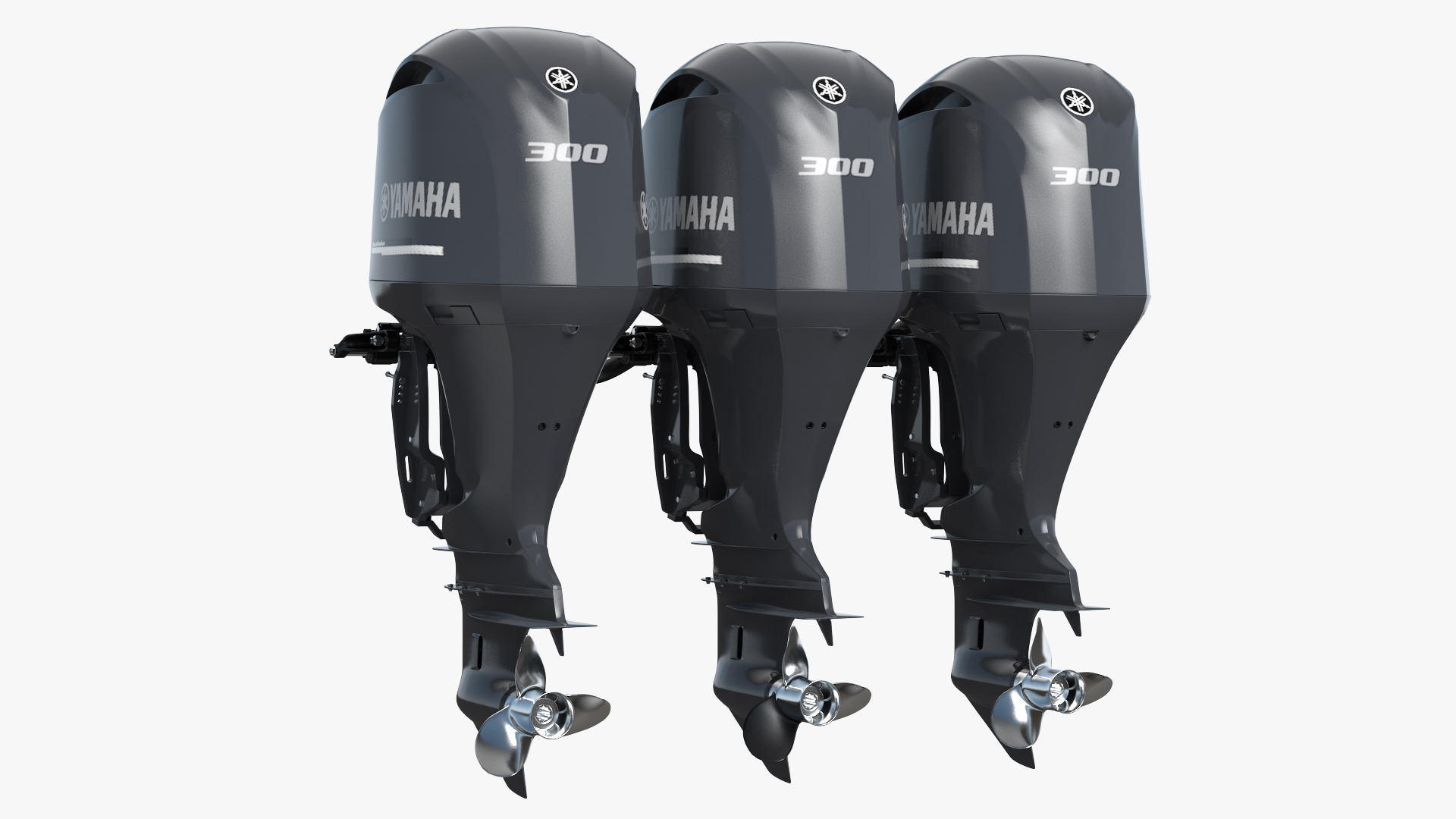 3D Triple Yamaha 350 V8 Outboard Motors