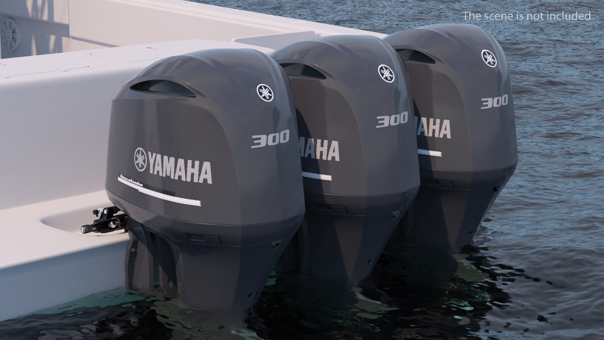 3D Triple Yamaha 350 V8 Outboard Motors