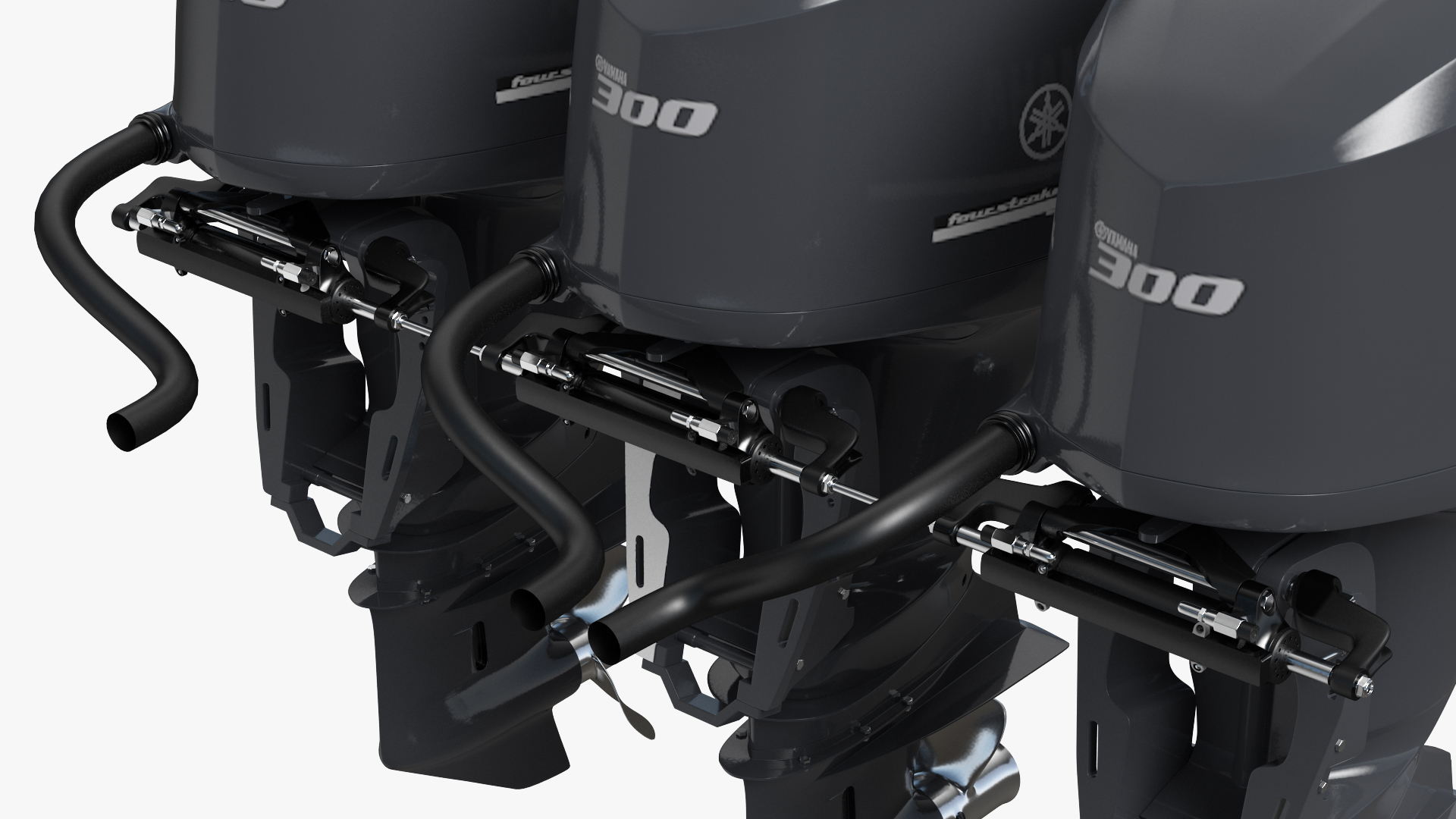 3D Triple Yamaha 350 V8 Outboard Motors