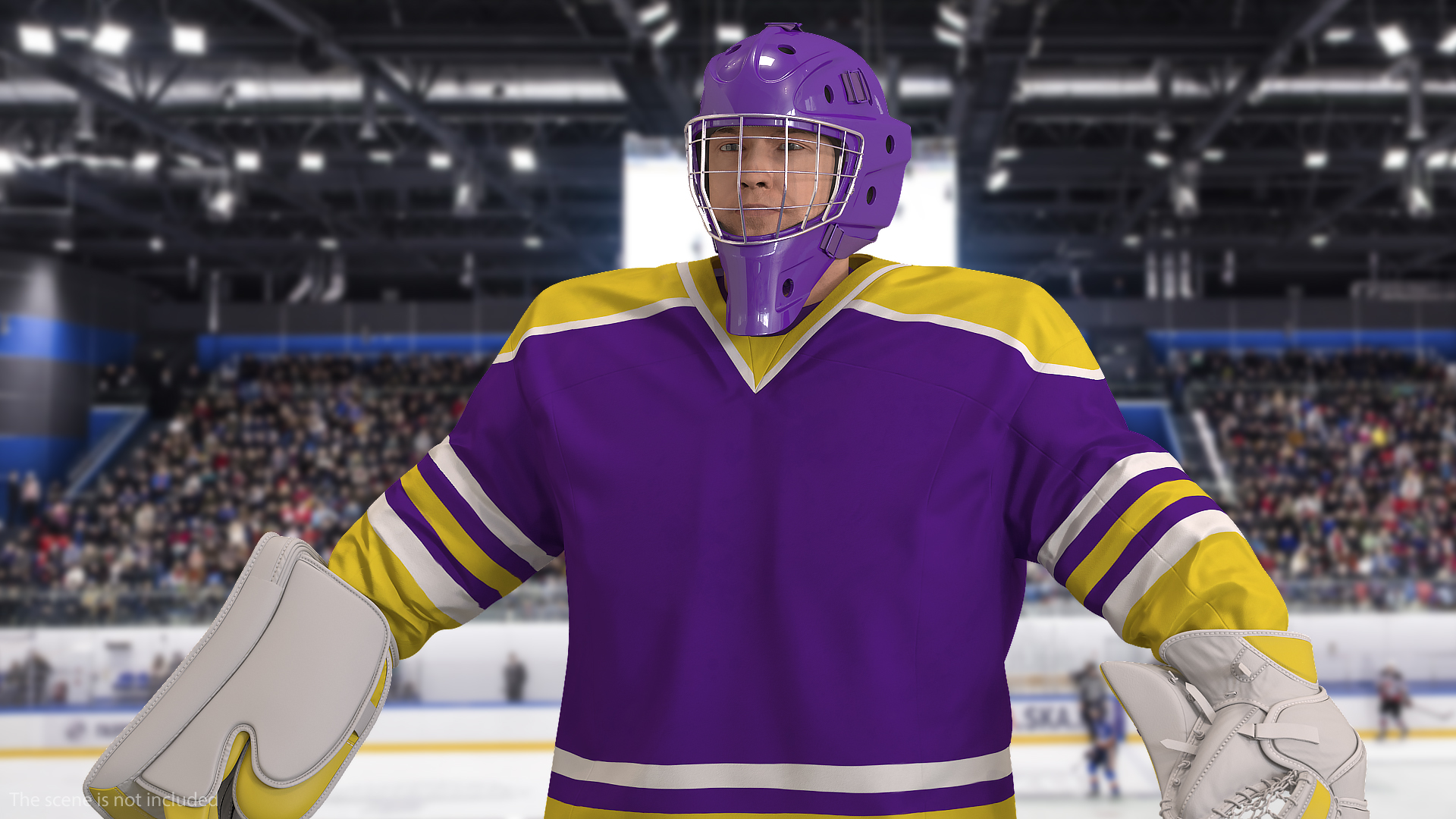 3D model Hockey Goalkeeper Fully Equipped Neutral Pose