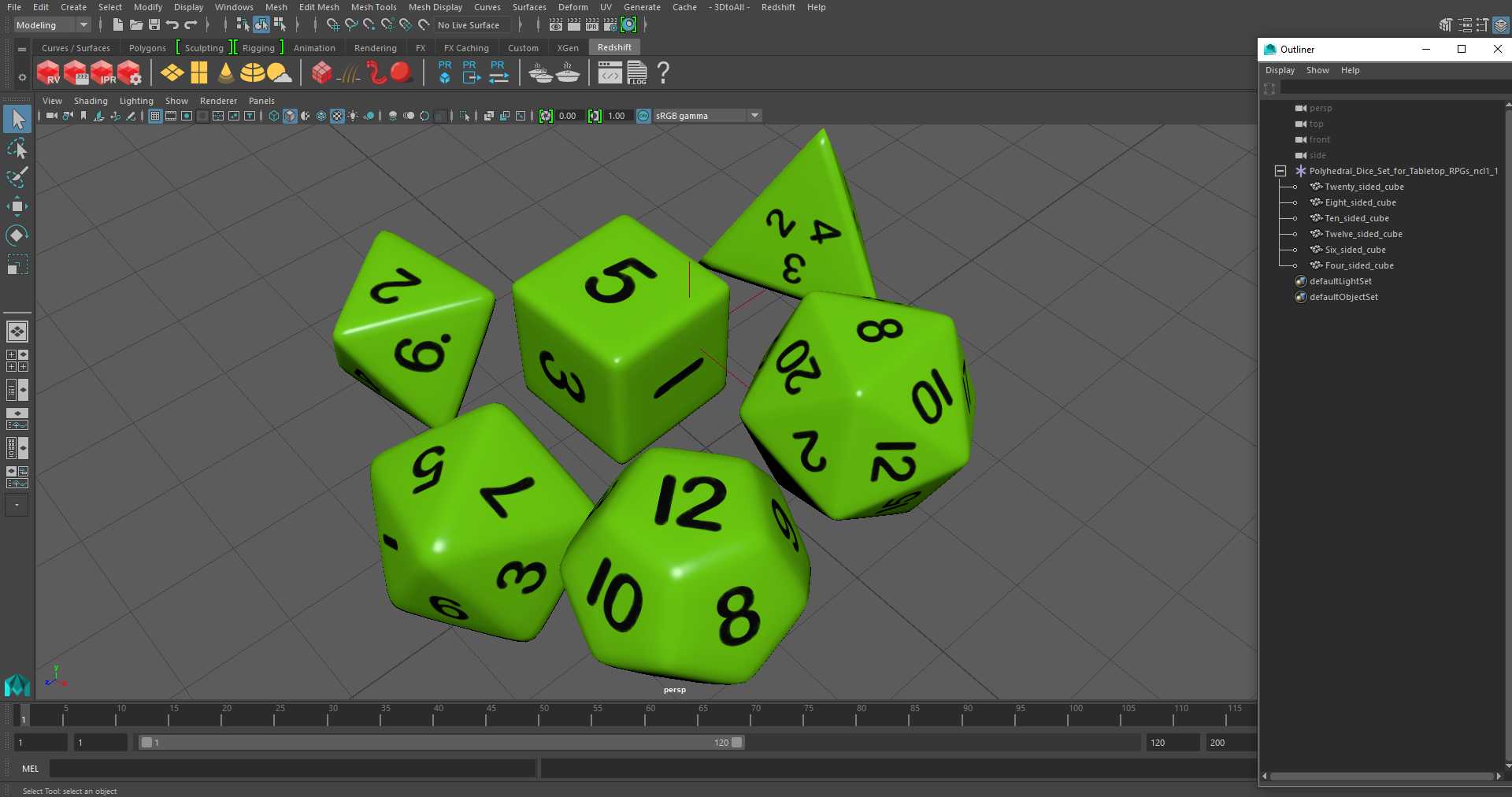 Polyhedral Dice Set for Tabletop RPGs 3D