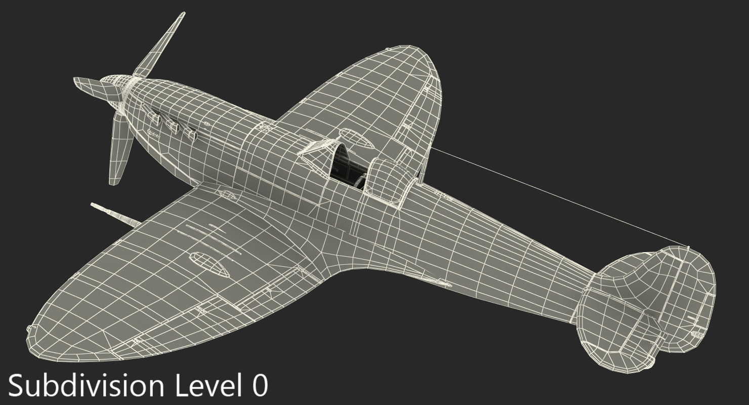 3D Royal Air Force Fighter Supermarine Spitfire LF Mk IX model