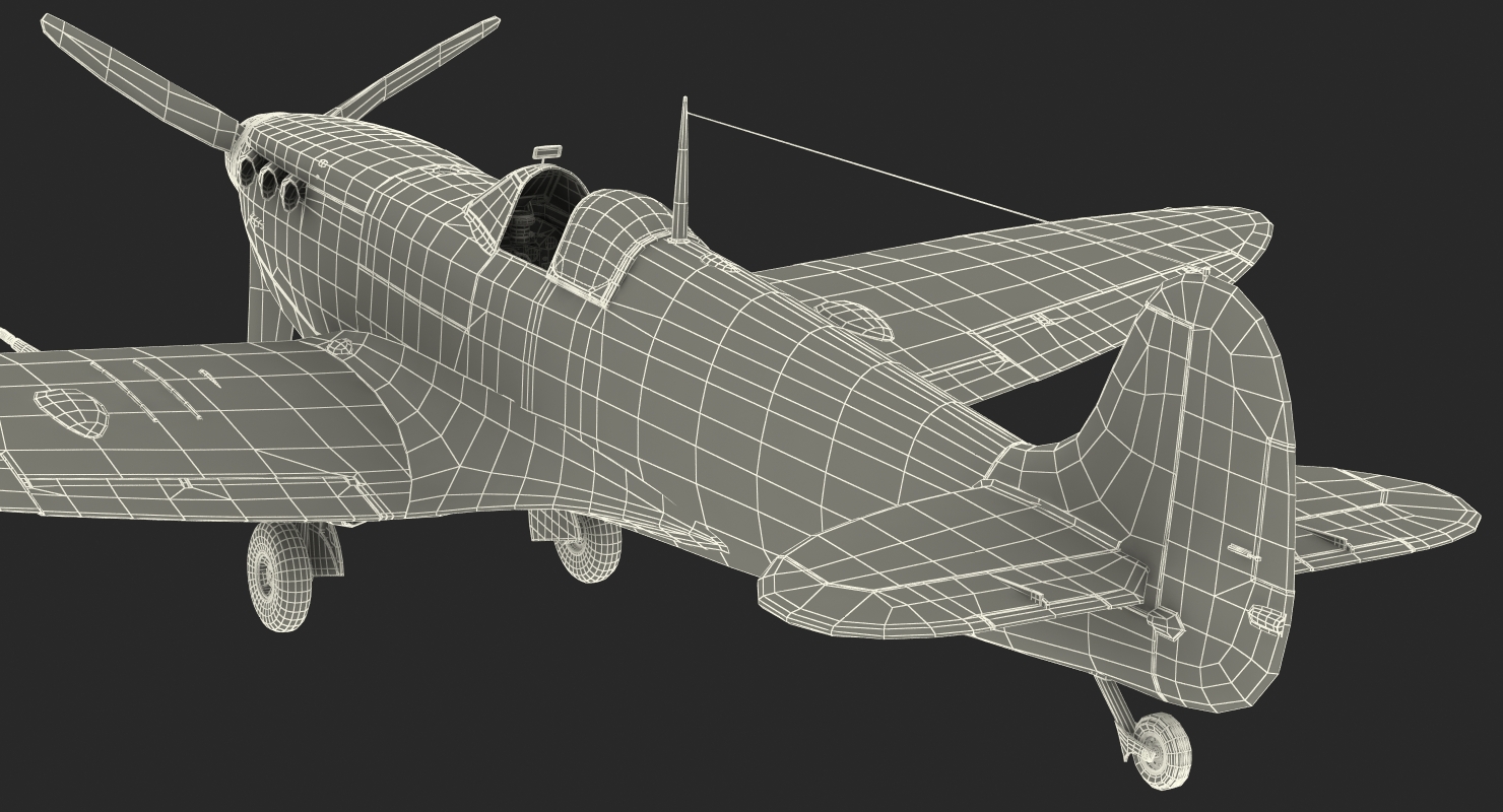 3D Royal Air Force Fighter Supermarine Spitfire LF Mk IX model