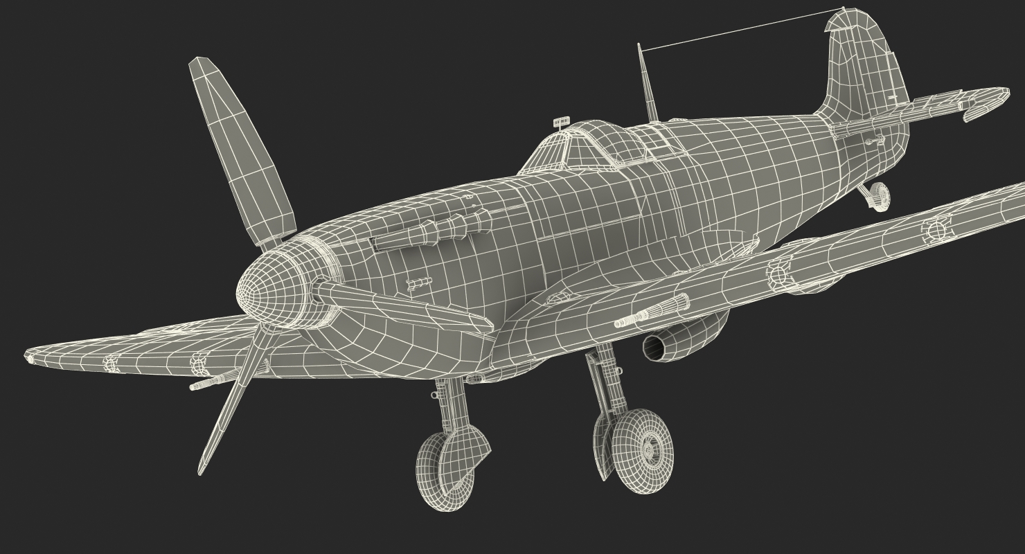 3D Royal Air Force Fighter Supermarine Spitfire LF Mk IX model