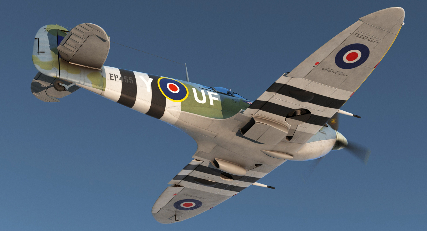 3D Royal Air Force Fighter Supermarine Spitfire LF Mk IX model