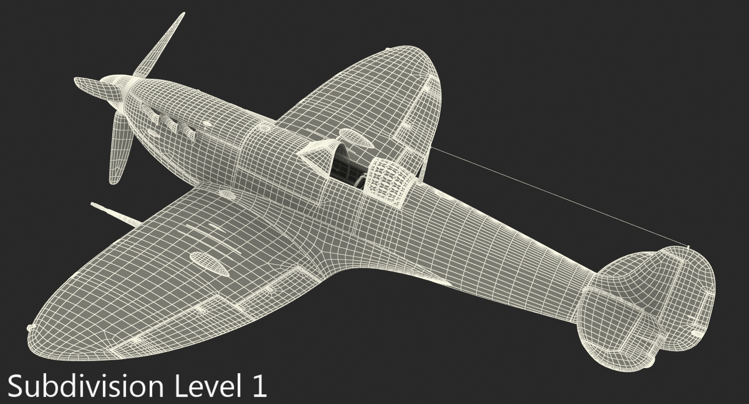 3D Royal Air Force Fighter Supermarine Spitfire LF Mk IX model