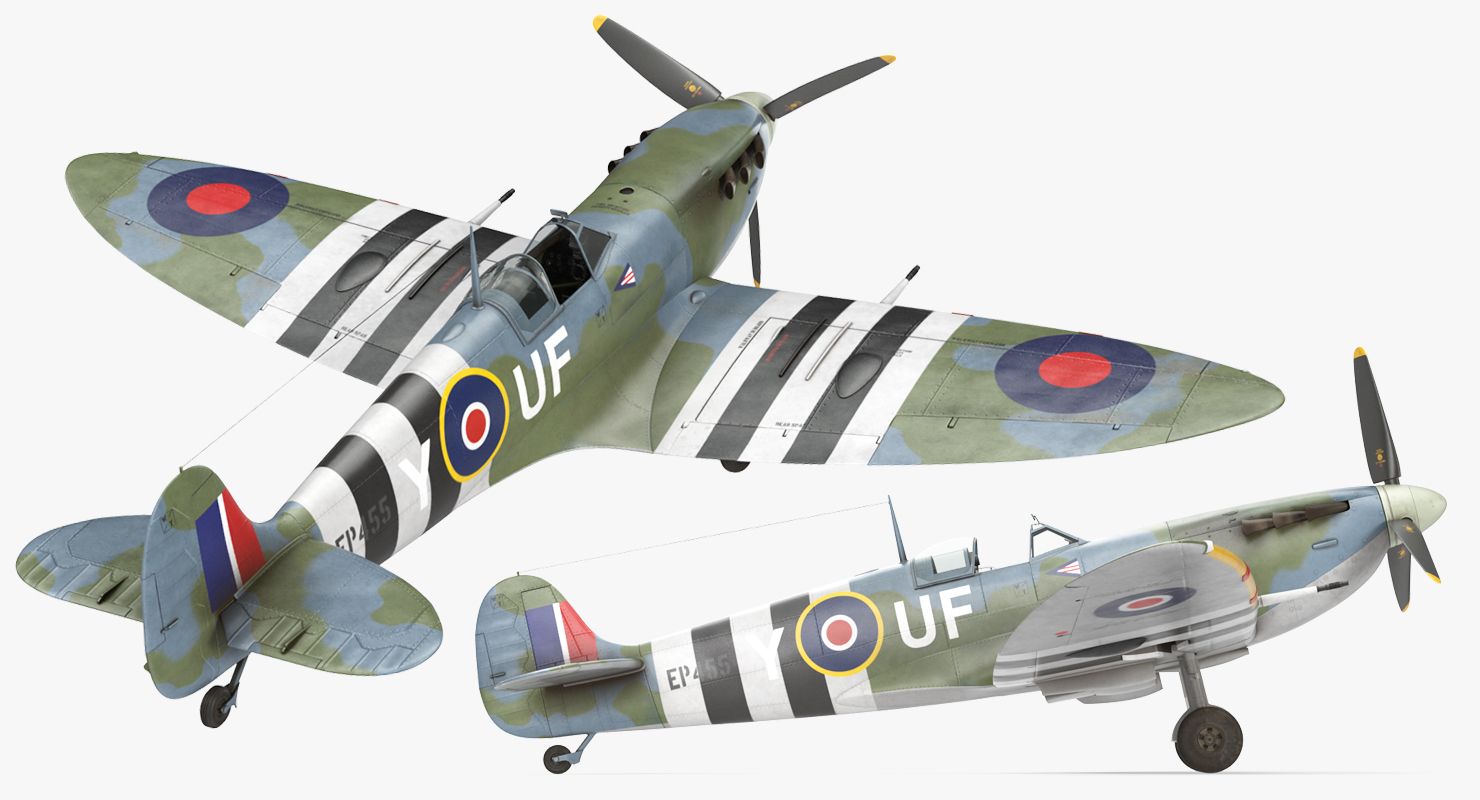 3D Royal Air Force Fighter Supermarine Spitfire LF Mk IX model