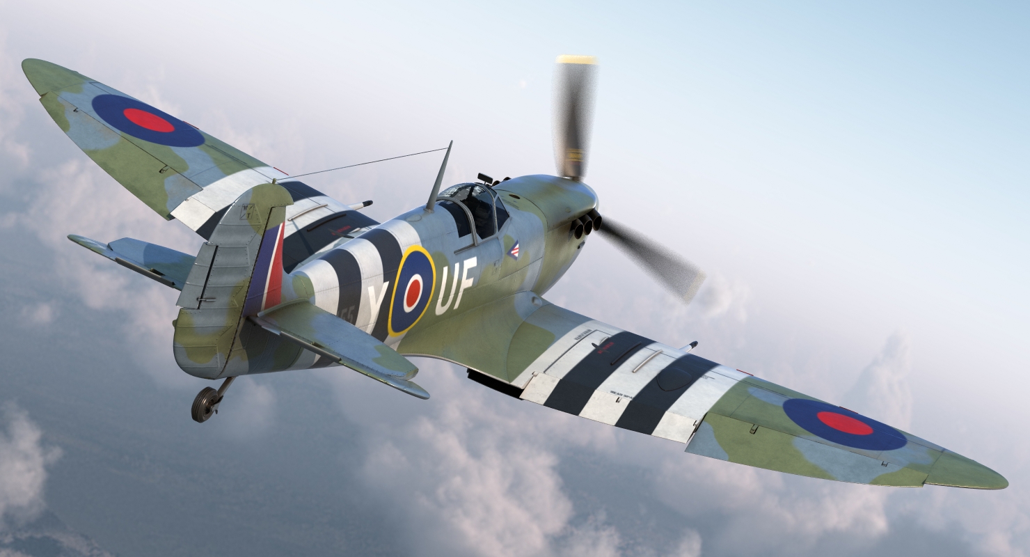 3D Royal Air Force Fighter Supermarine Spitfire LF Mk IX model