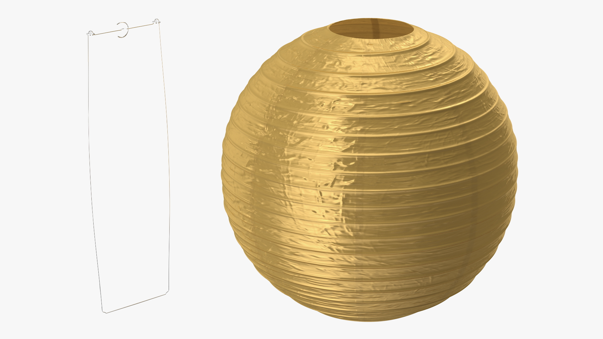 Round Paper Lantern Gold 3D model