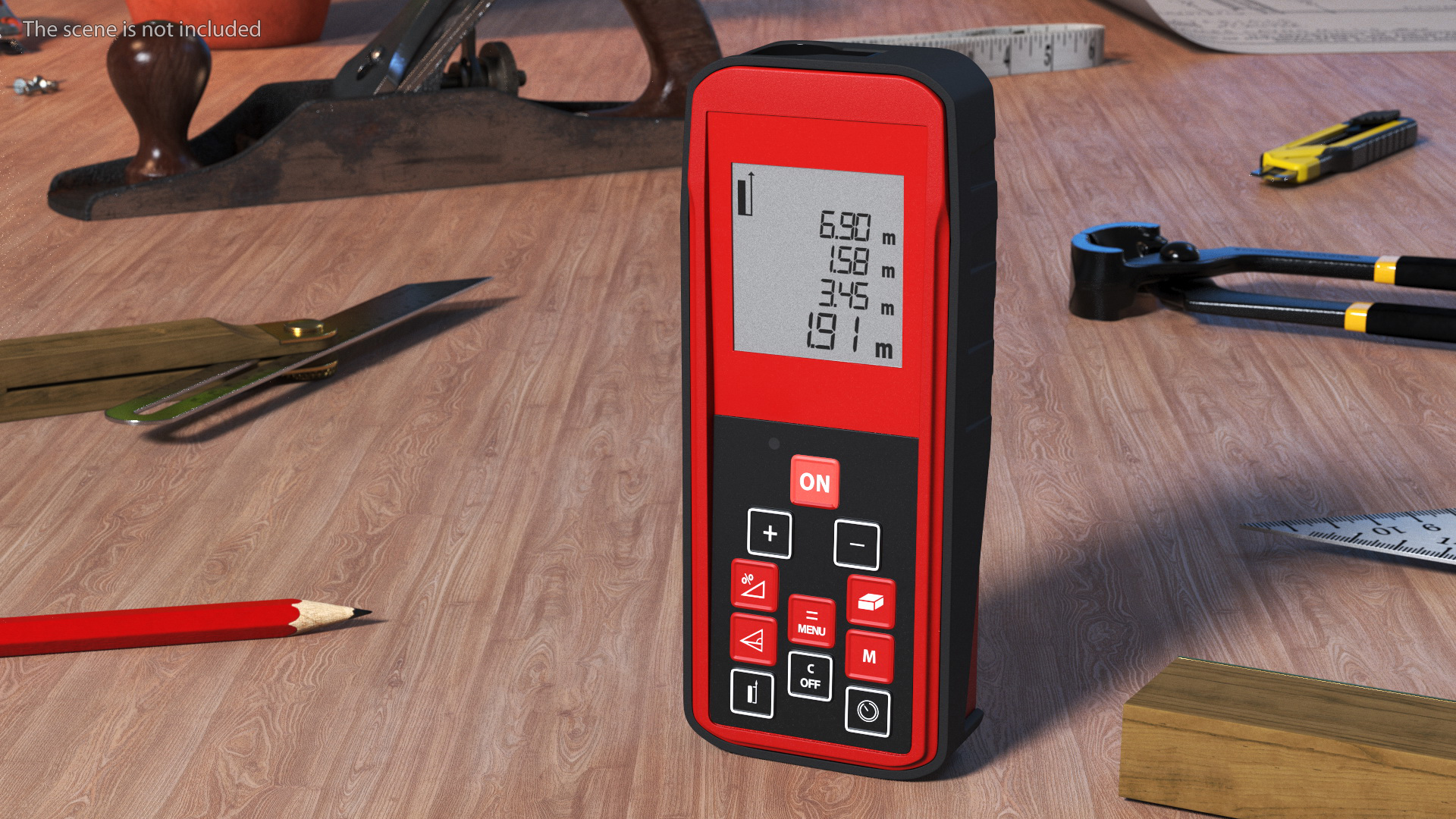 Laser Distance Meter Red 3D model