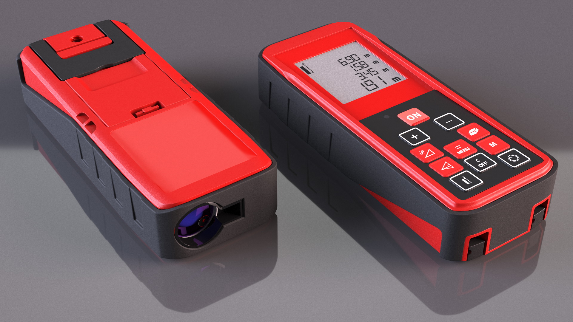 Laser Distance Meter Red 3D model