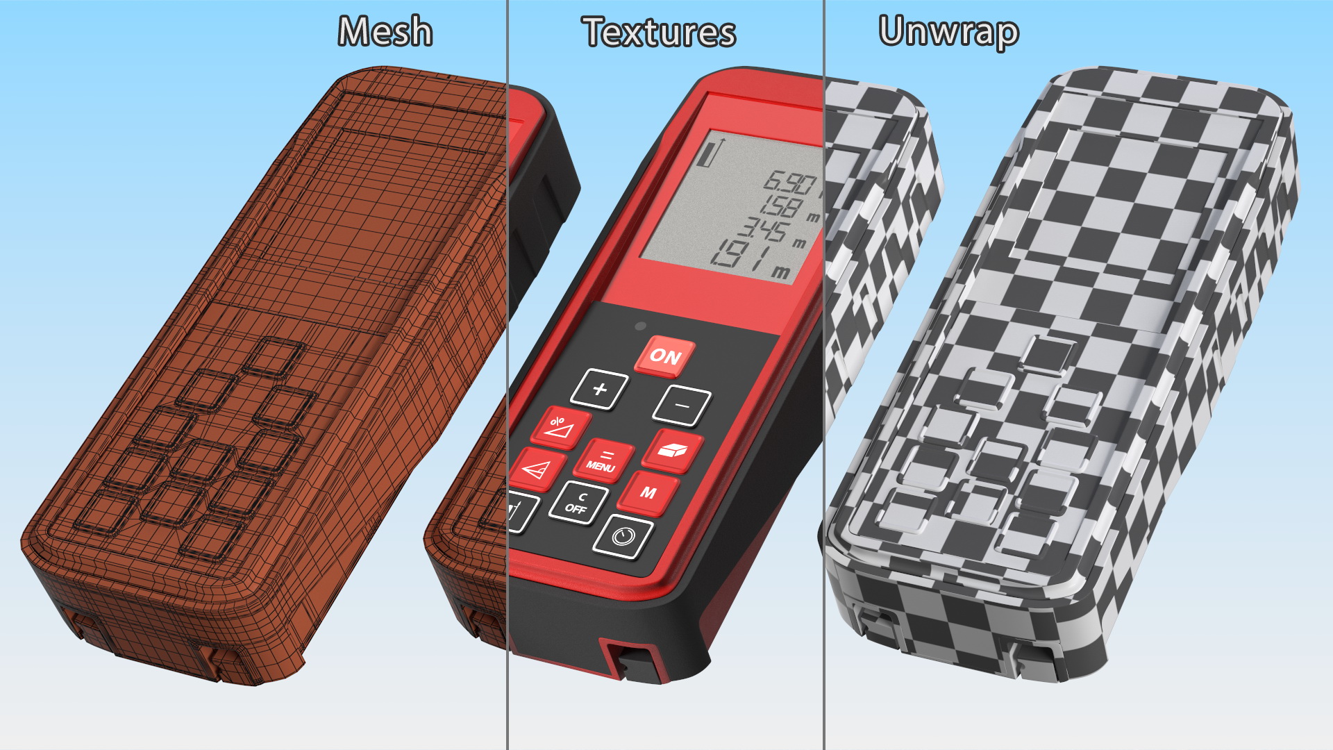 Laser Distance Meter Red 3D model