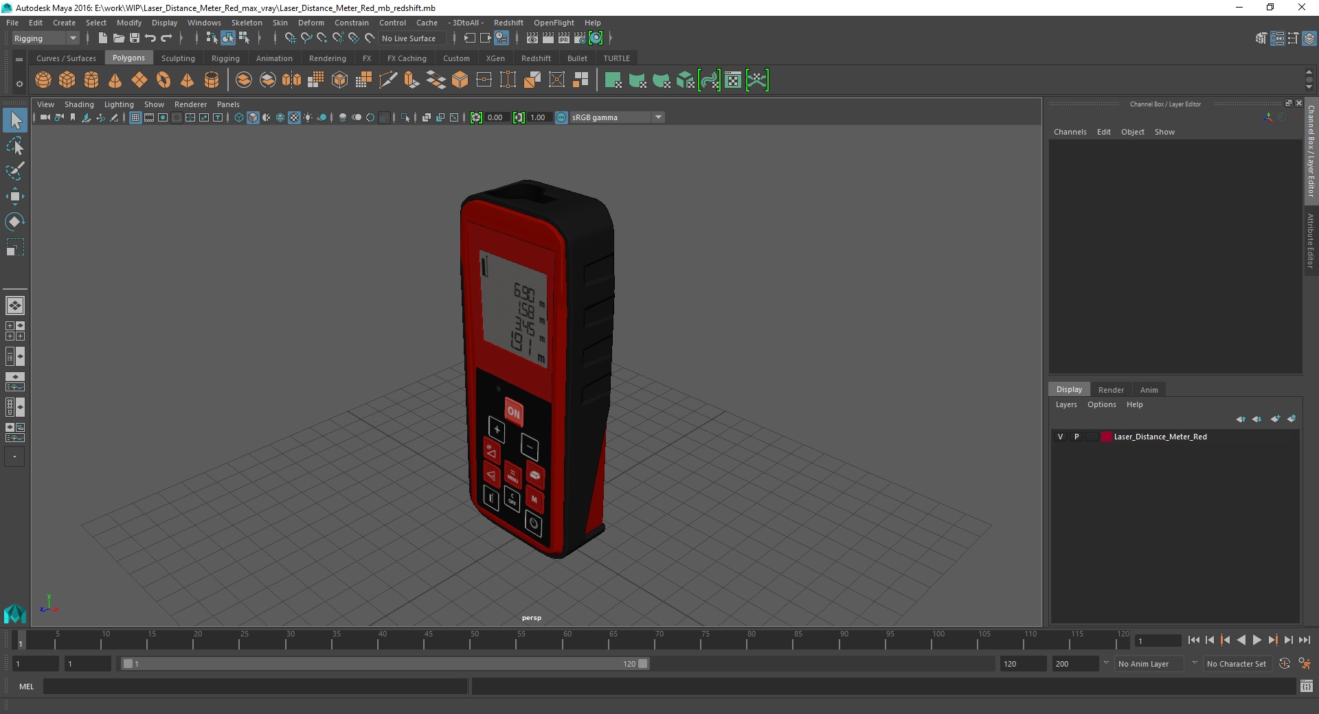 Laser Distance Meter Red 3D model