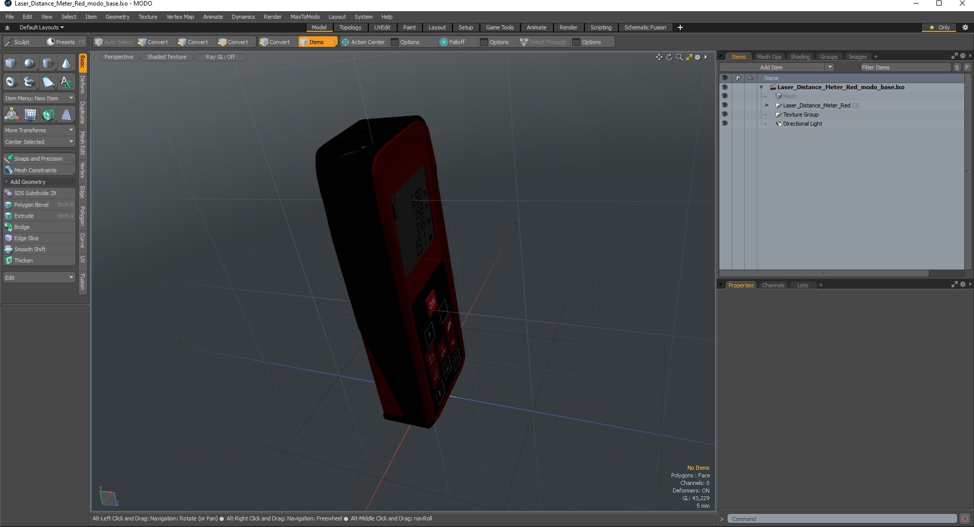 Laser Distance Meter Red 3D model