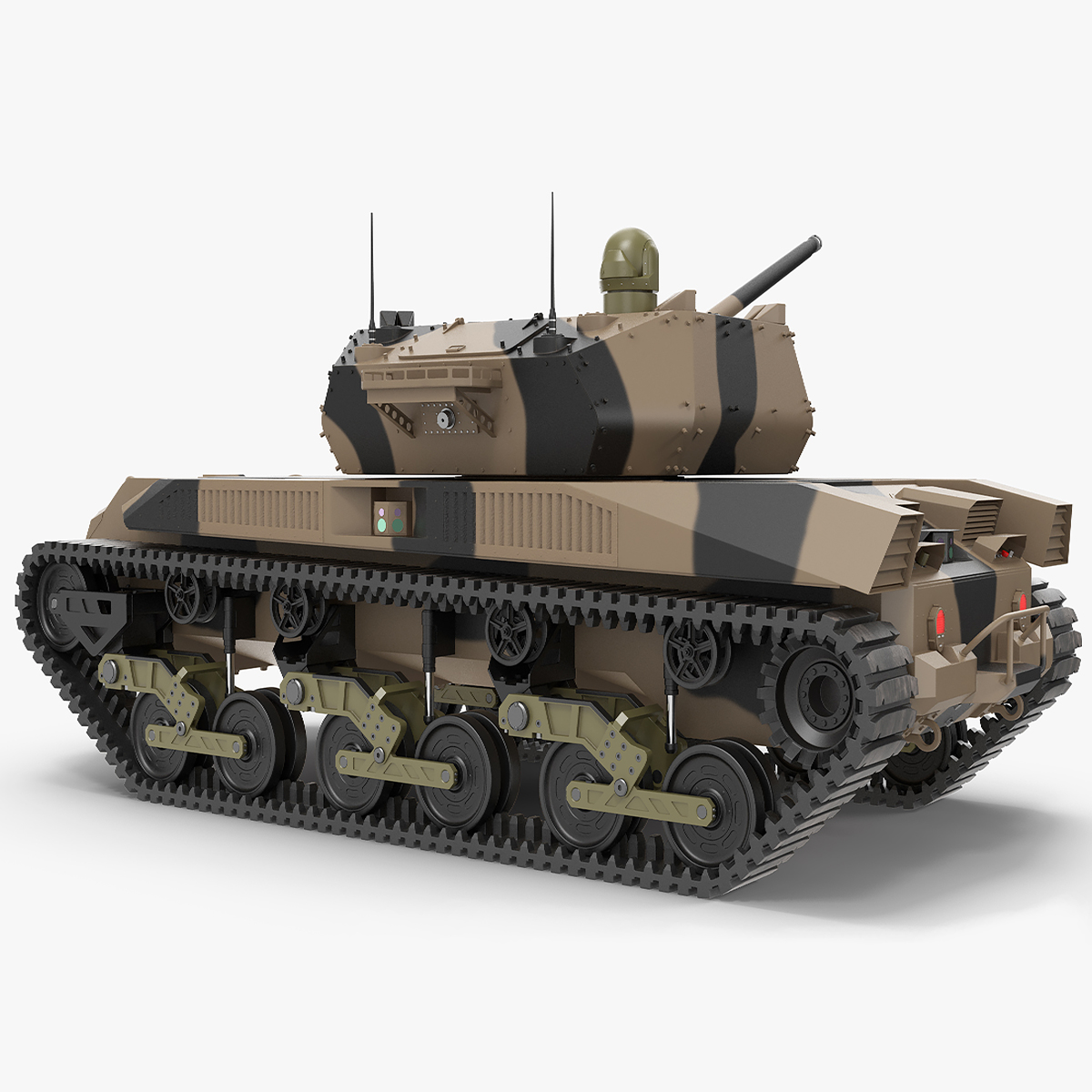 Robotic Electric Tank Camo Rigged for Cinema 4D 3D