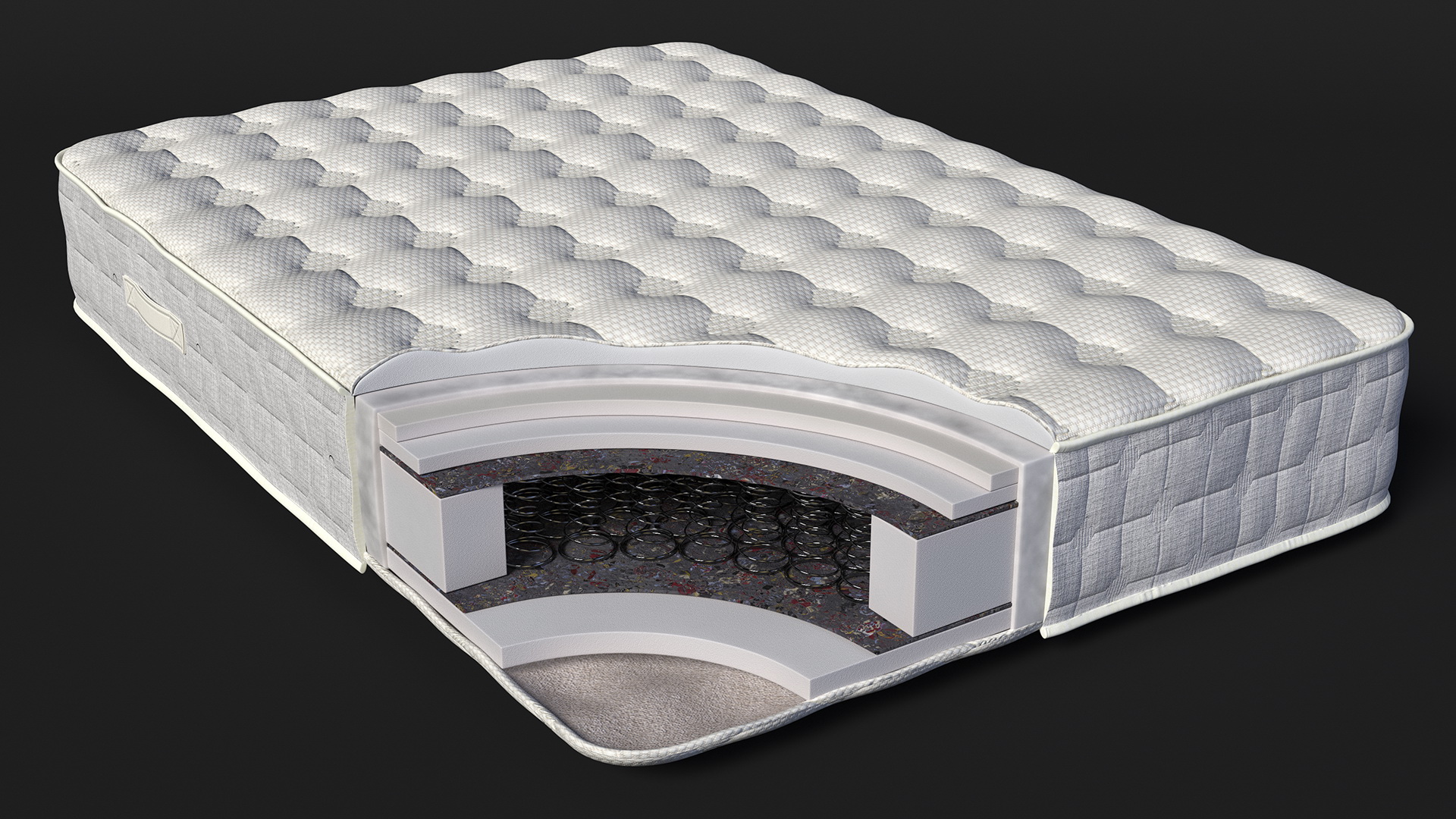 3D Orthopedic Mattress Internal Structure View model