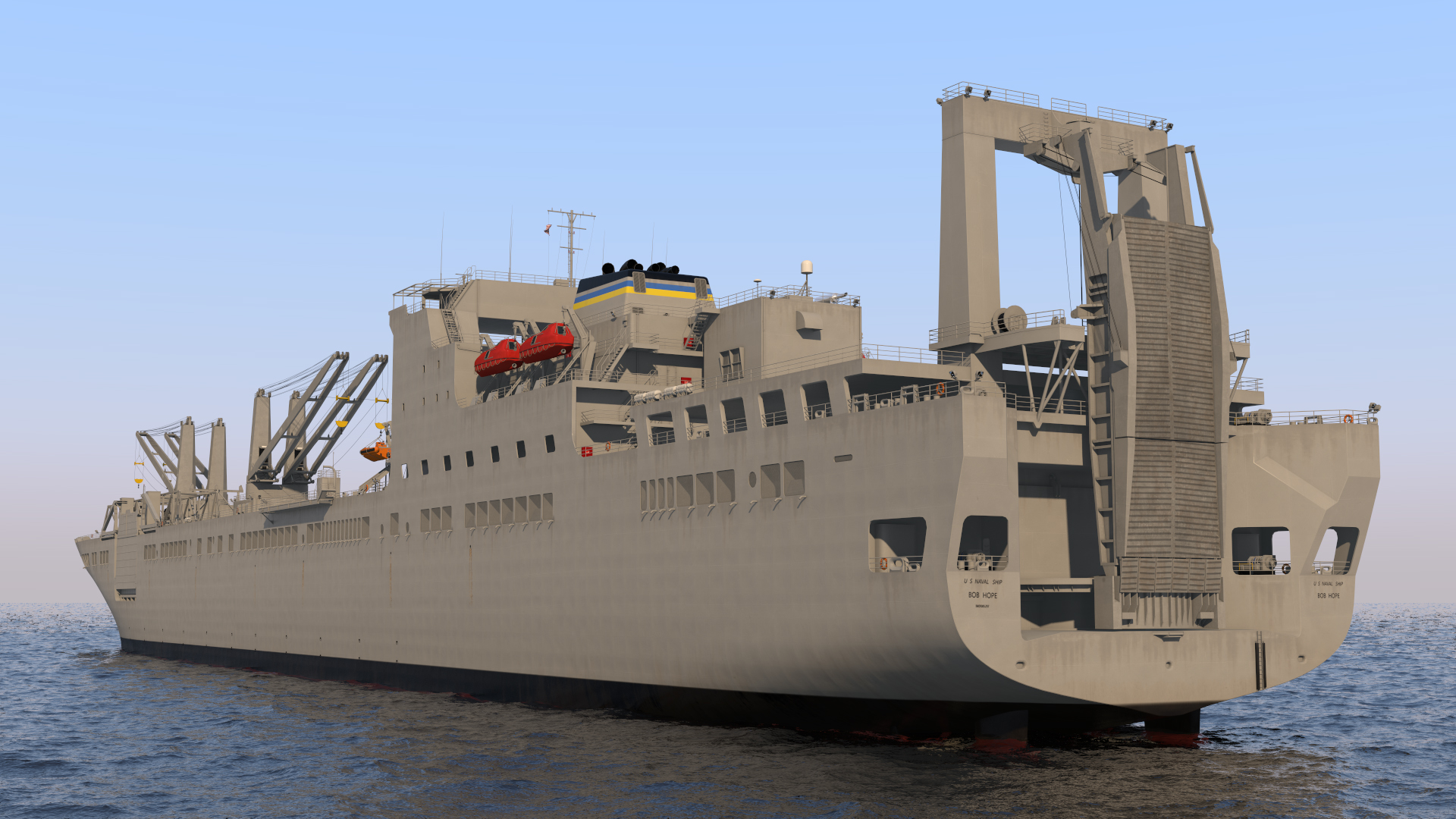 3D model USNS Bob Hope Rigged