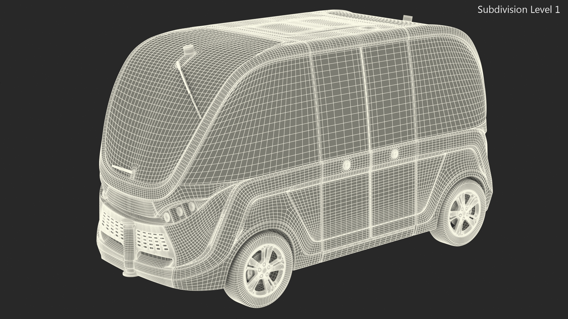 Electric Driverless Bus Exterior Only 3D