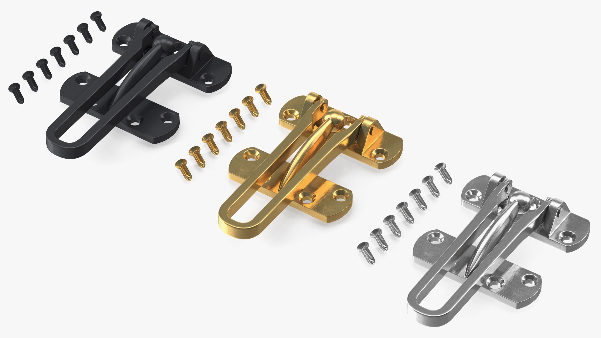 Security Door Latch Guard Set 3D model