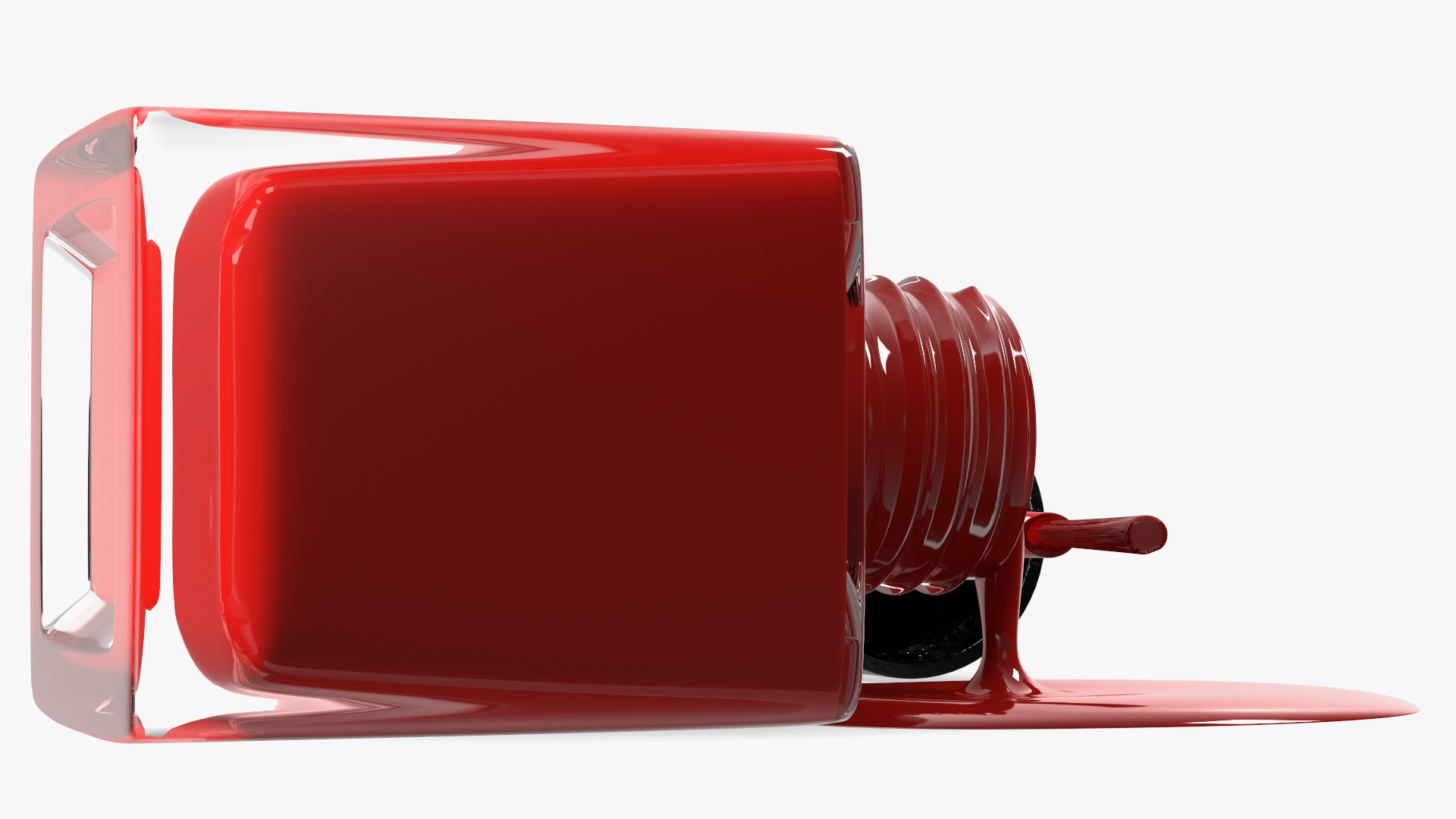 3D Spilled Red Nail Polish model