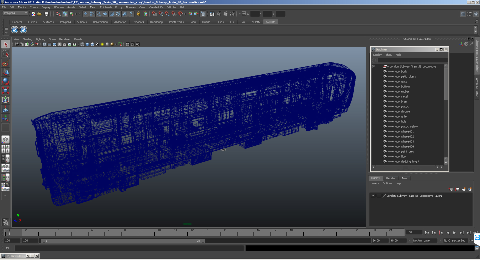 3D London Subway Train S8 Locomotive model