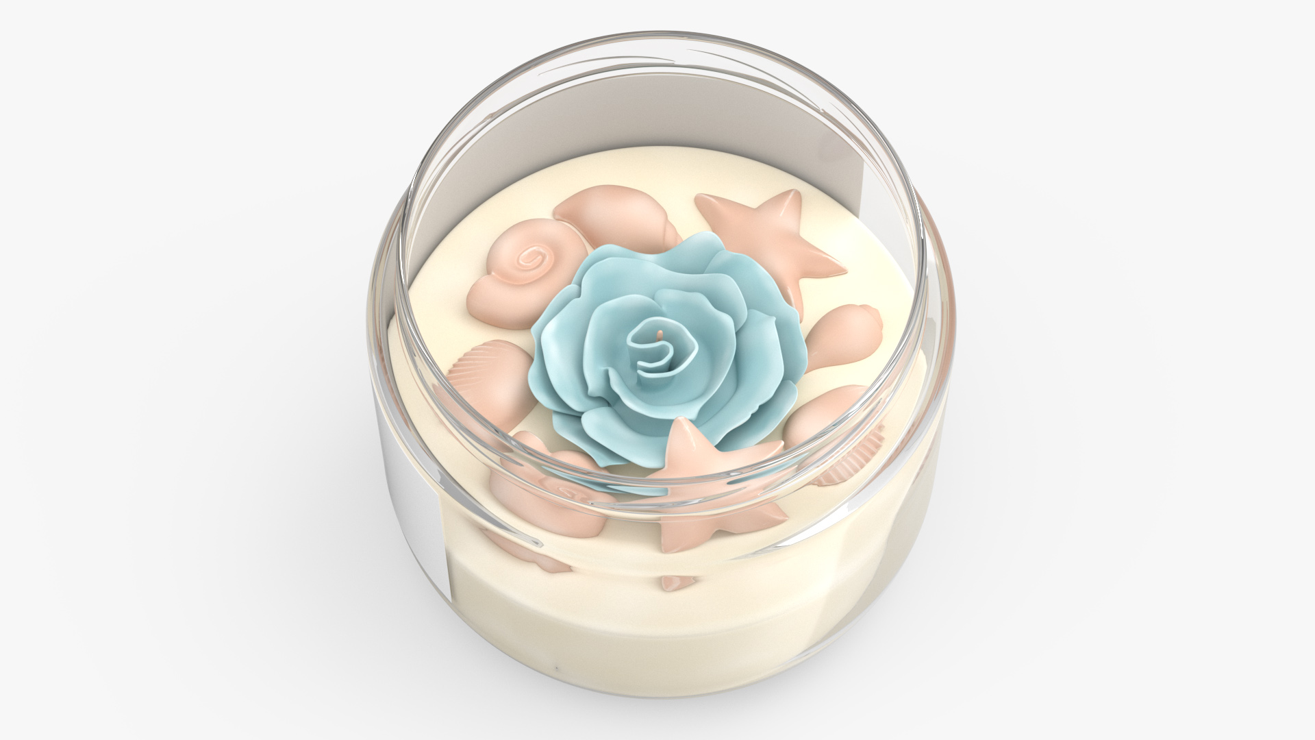 3D Glass Jar Candle Open