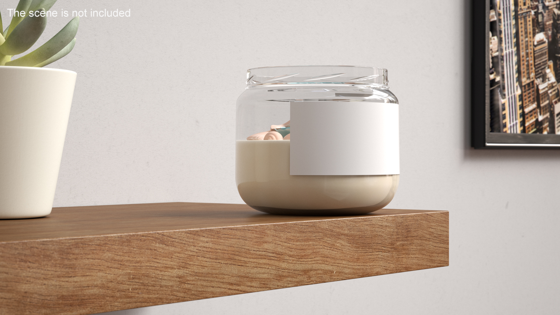 3D Glass Jar Candle Open