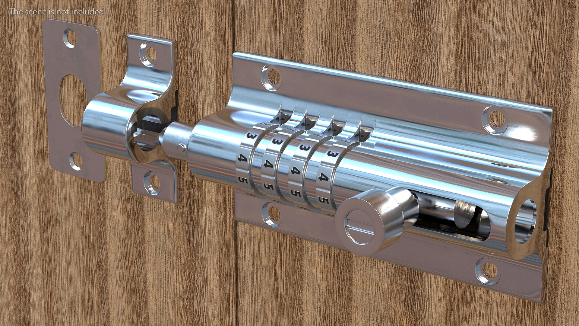 Chrome Sliding Door Locks Set 3D model