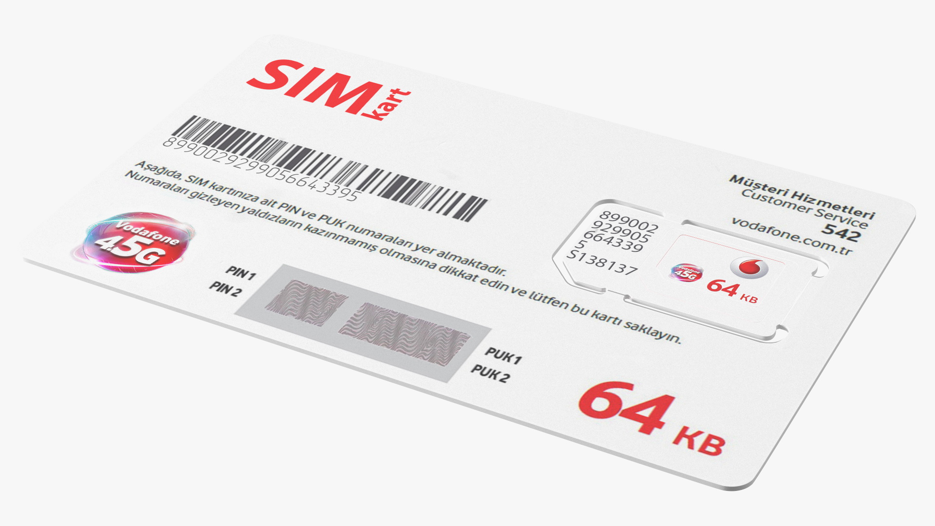 Vodafone Sim Card 3D