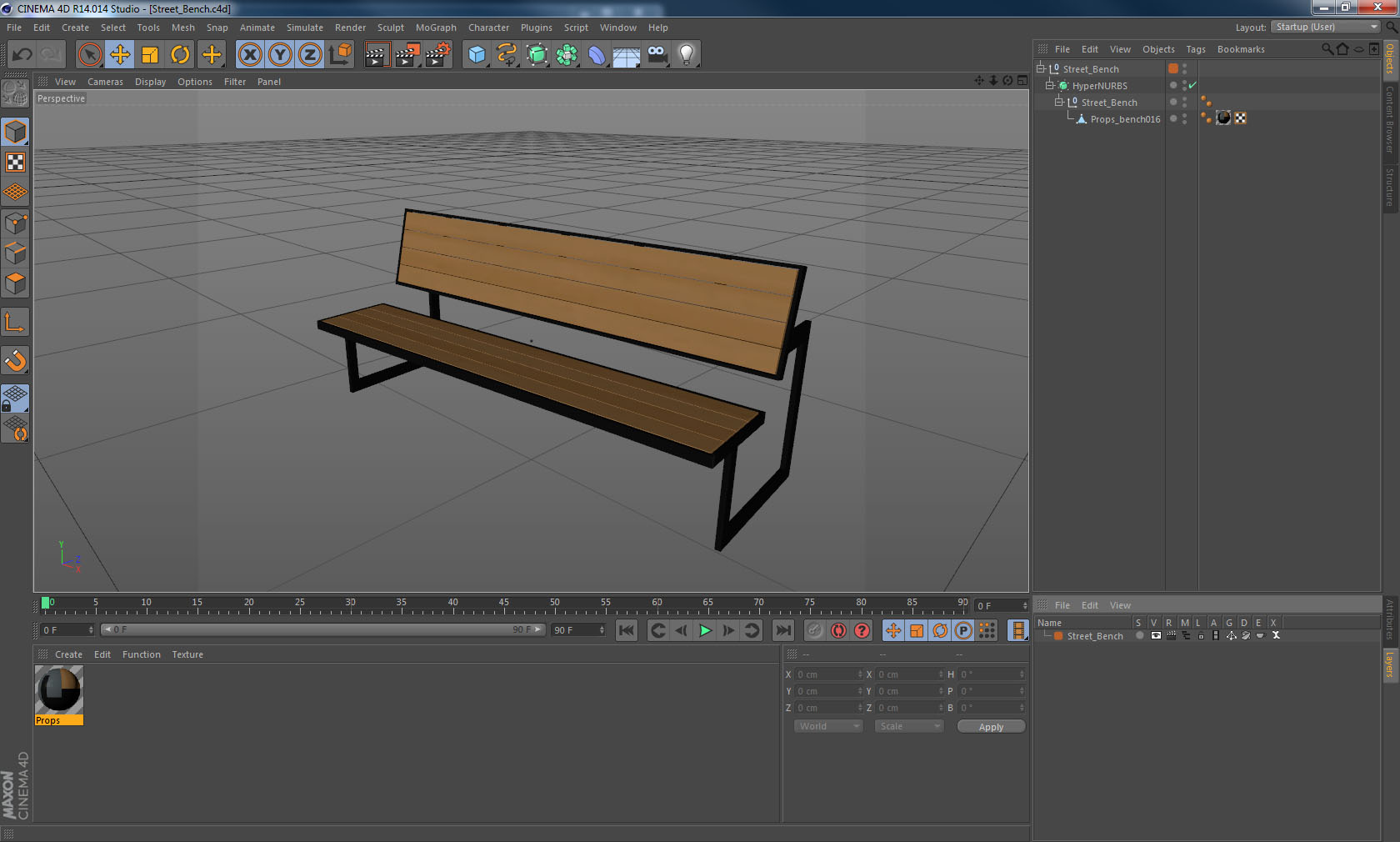 Street Bench 3D