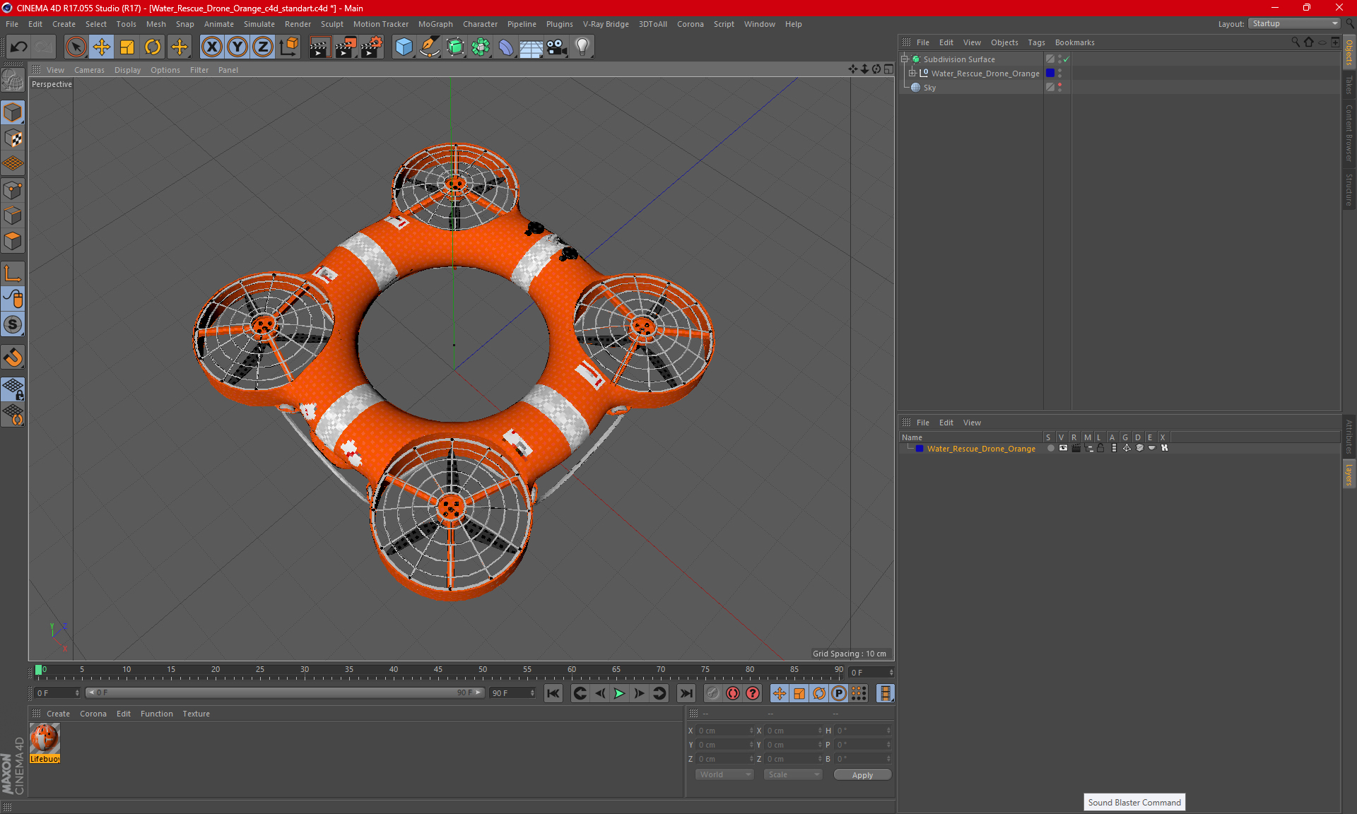 3D model Water Rescue Drone Orange