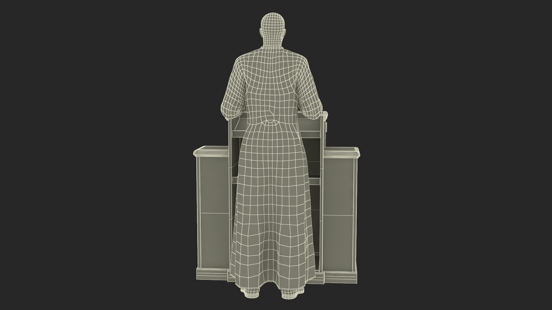 3D model Priest Preaching in the Pulpit