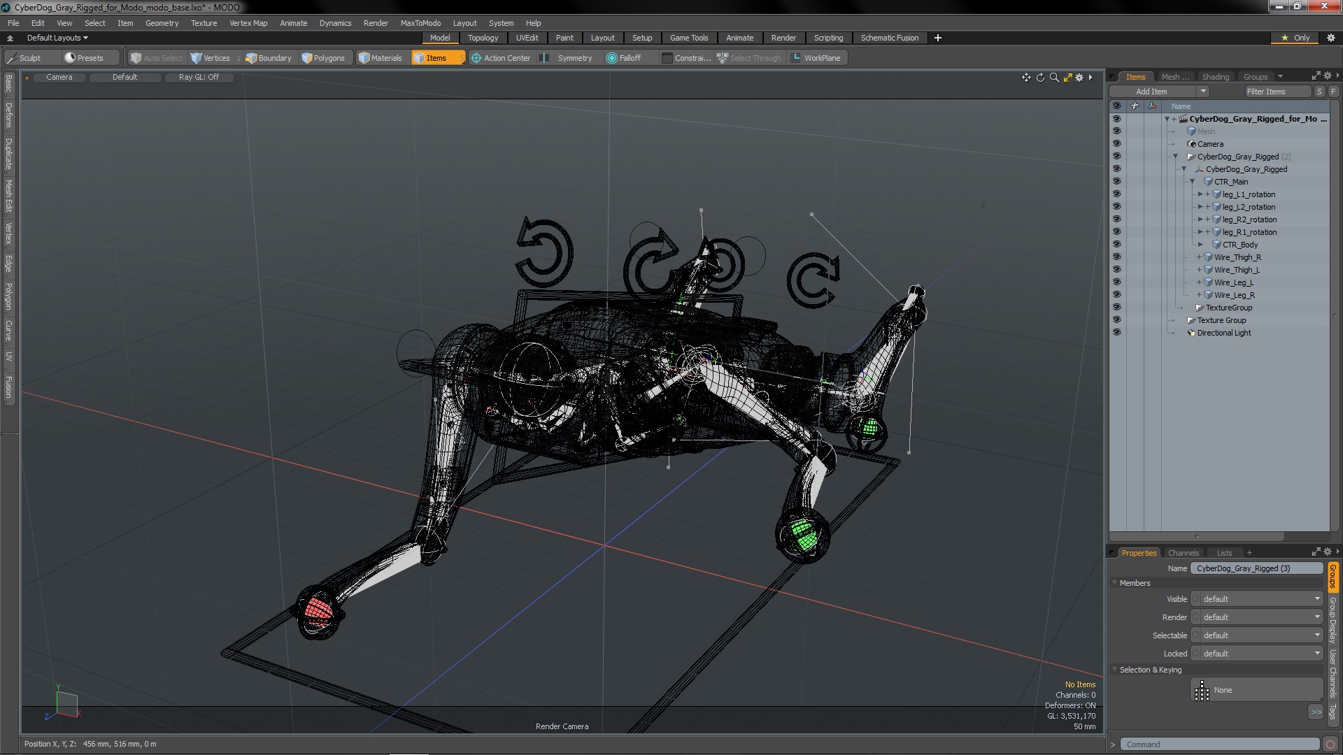 CyberDog Gray Rigged for Modo 3D model