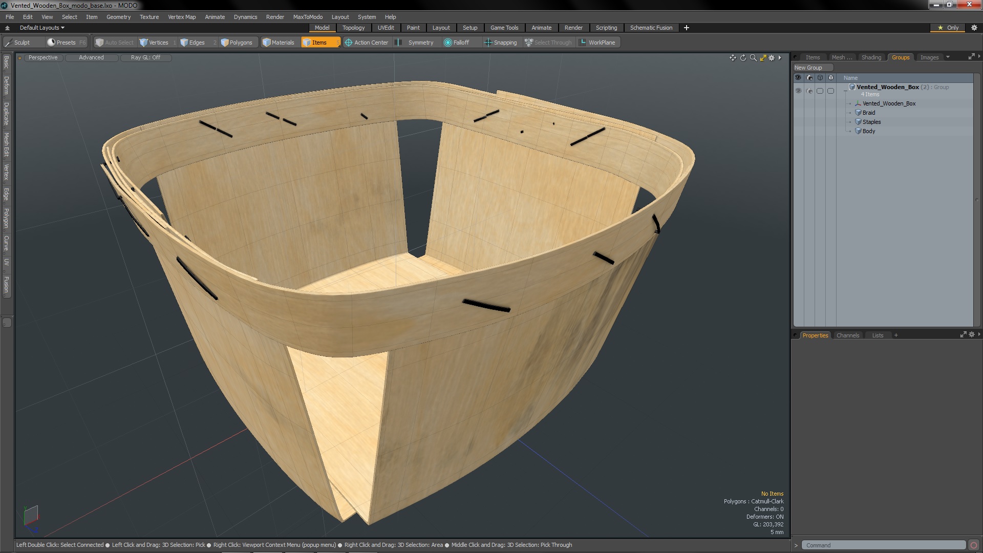 Vented Wooden Box 3D