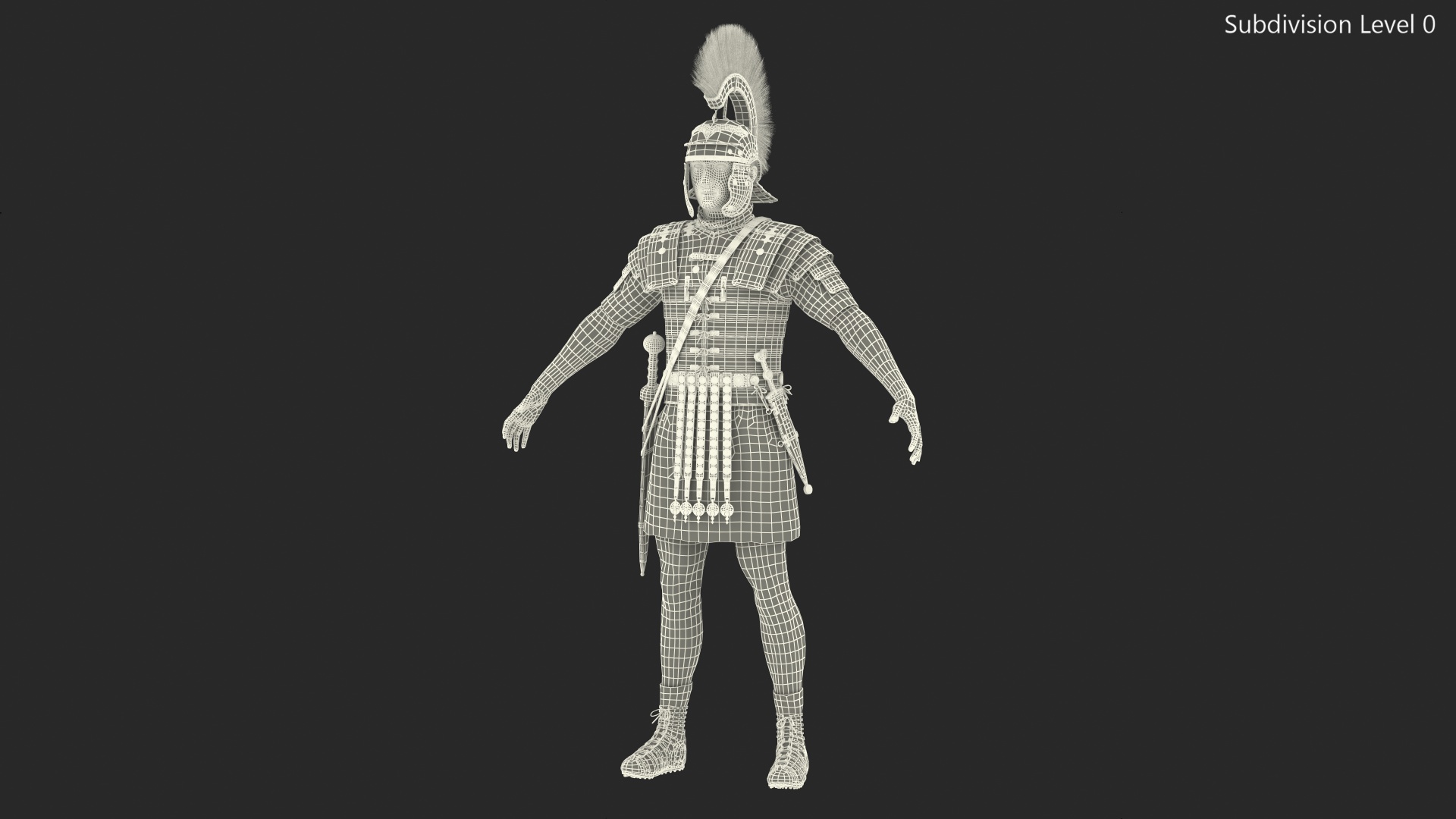 3D Roman Legionnaire Fur Rigged model