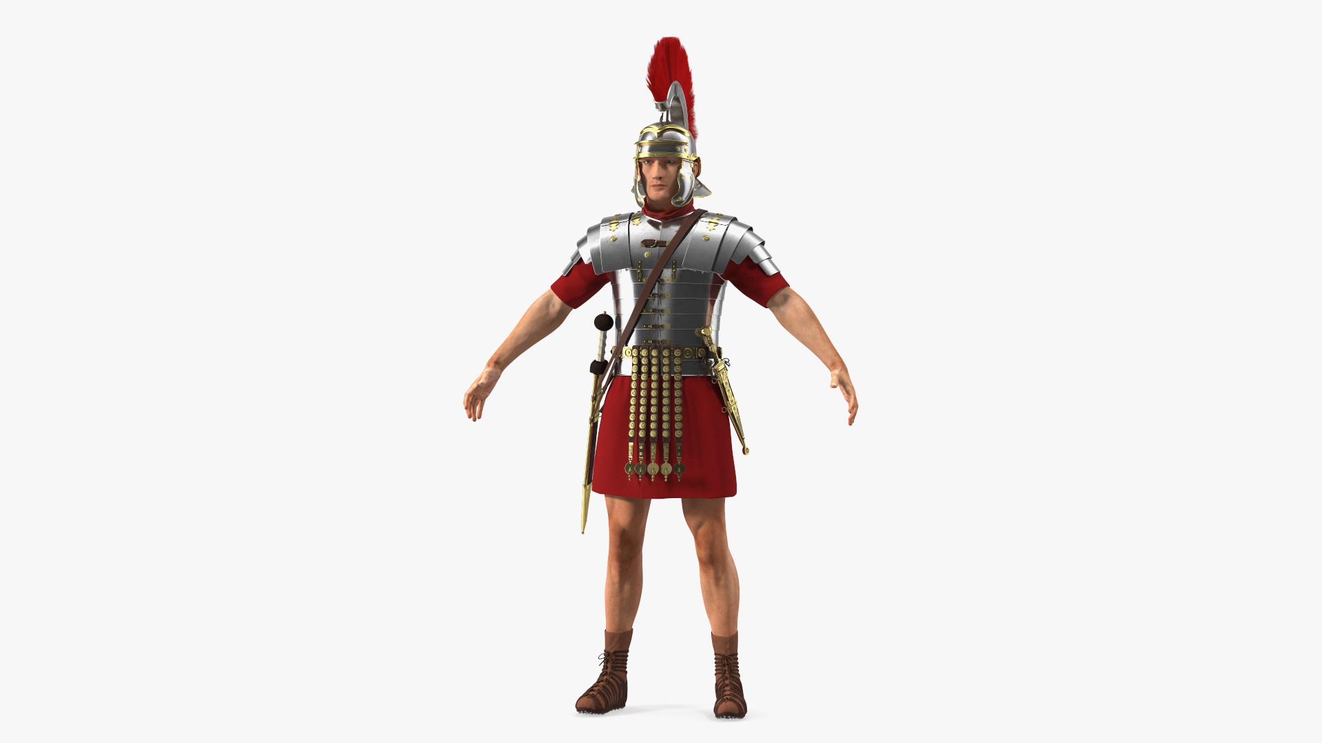 3D Roman Legionnaire Fur Rigged model