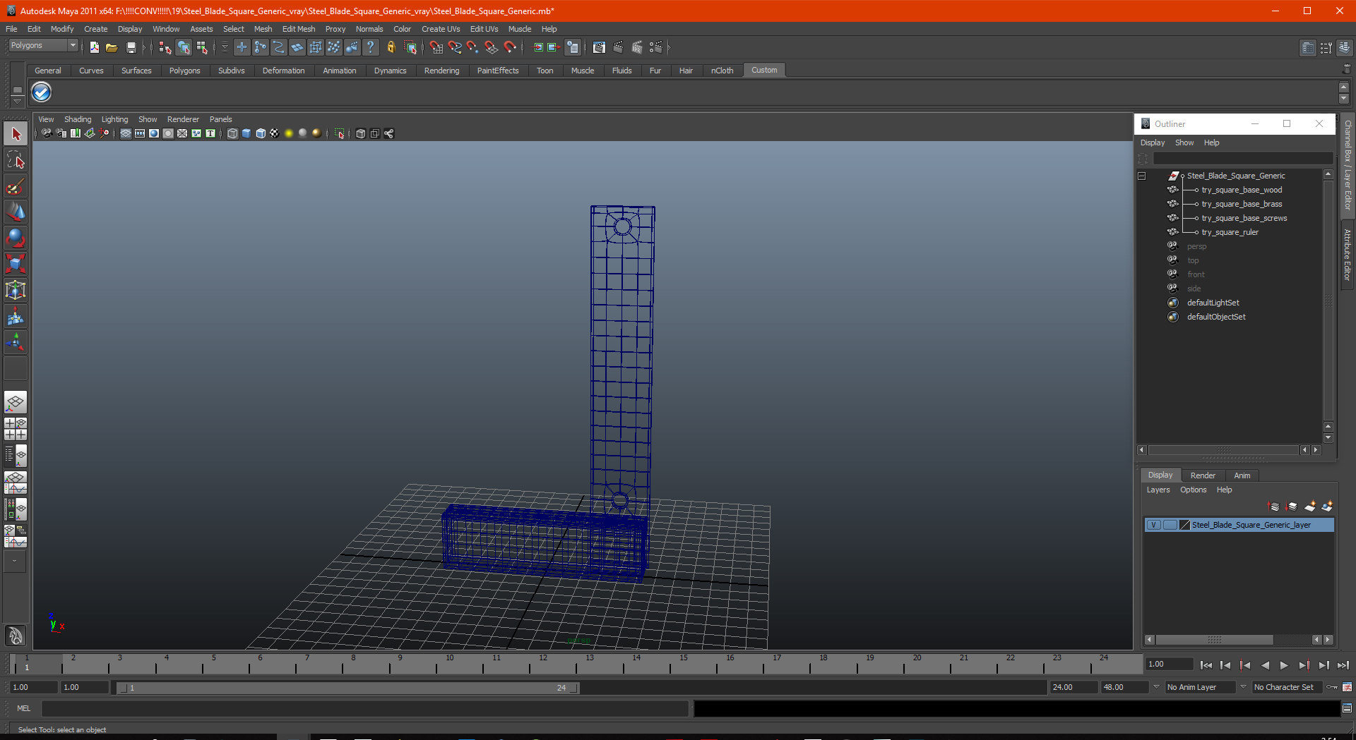 3D Steel Blade Square Generic